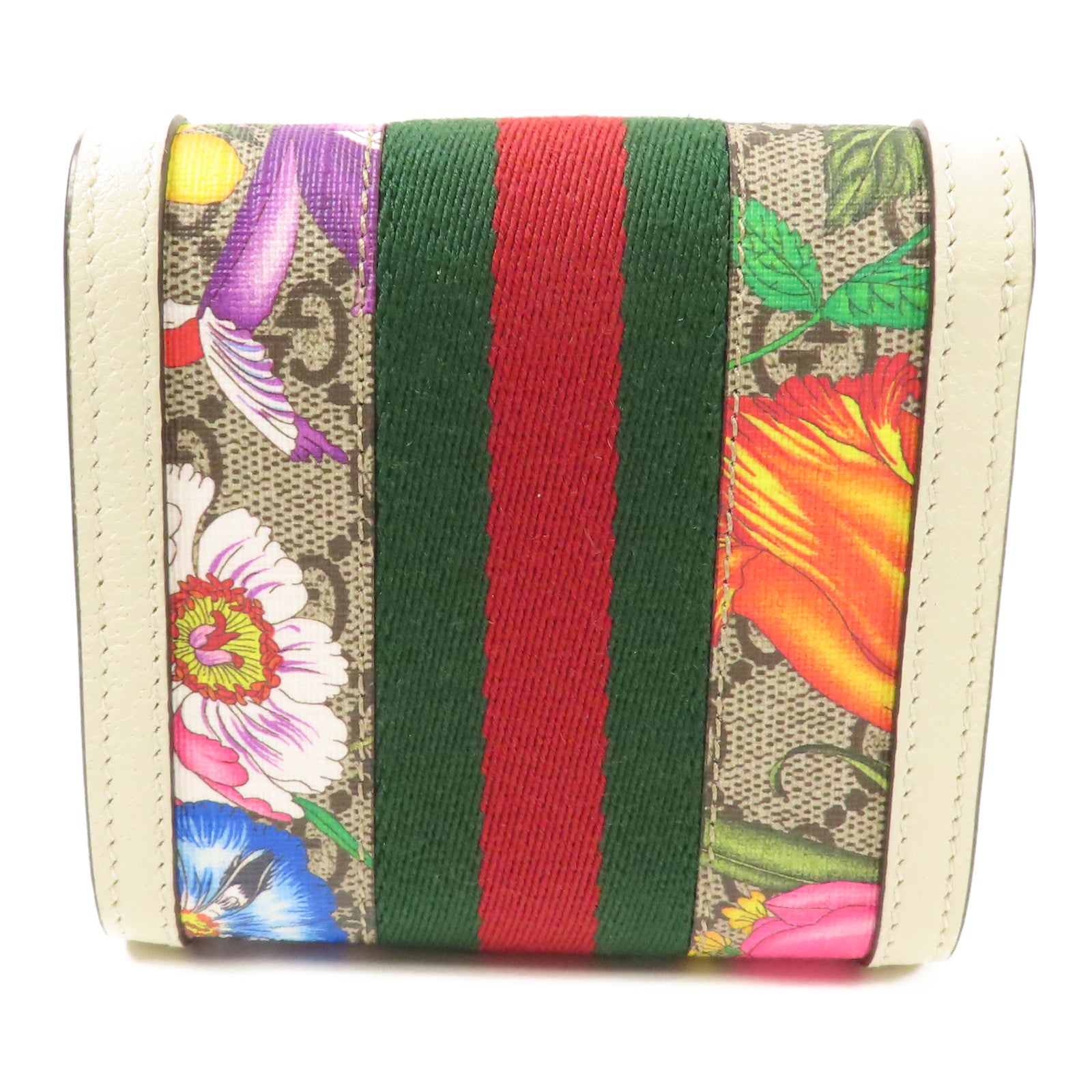 GUCCI GG GHW Wallet Bi-Fold Wallet PVC Coated Canvas 598662 White/Multicolor
