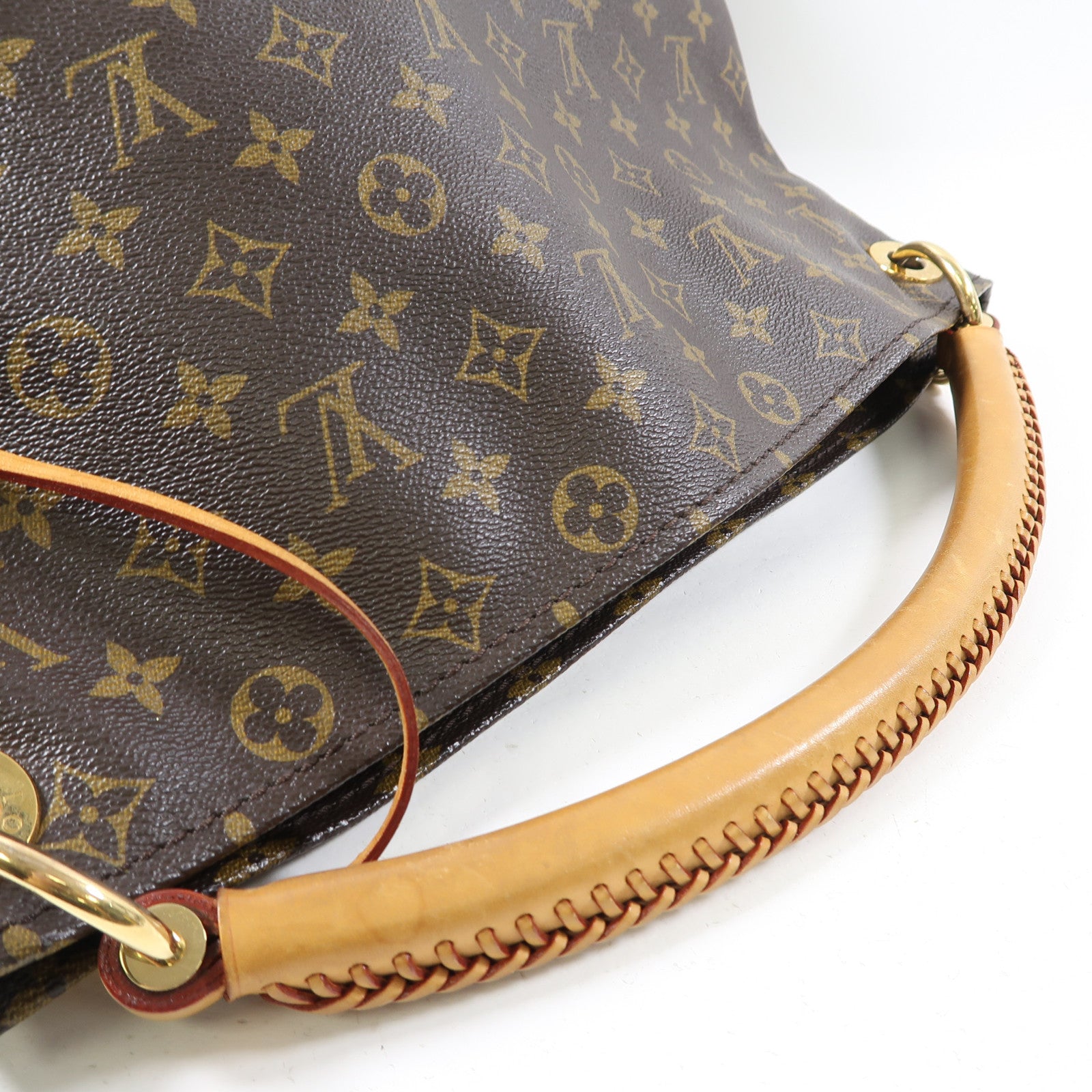 LOUIS VUITTON Monogram Artsy MM金扣手挽袋啡色