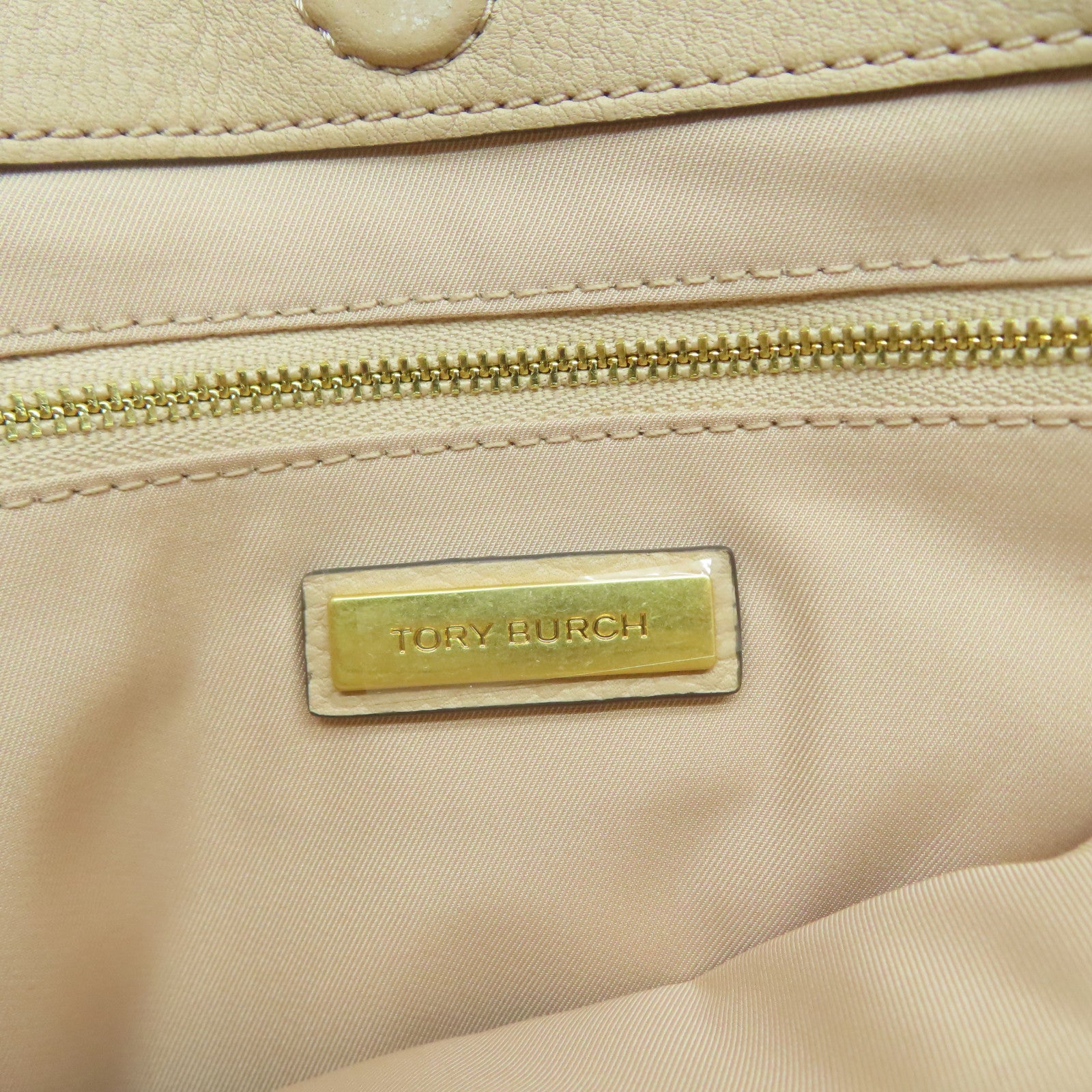 Tory Burch 【激減優惠】牛皮皮革2 Way Shoulder Bag金扣手挽肩背兩用袋米色