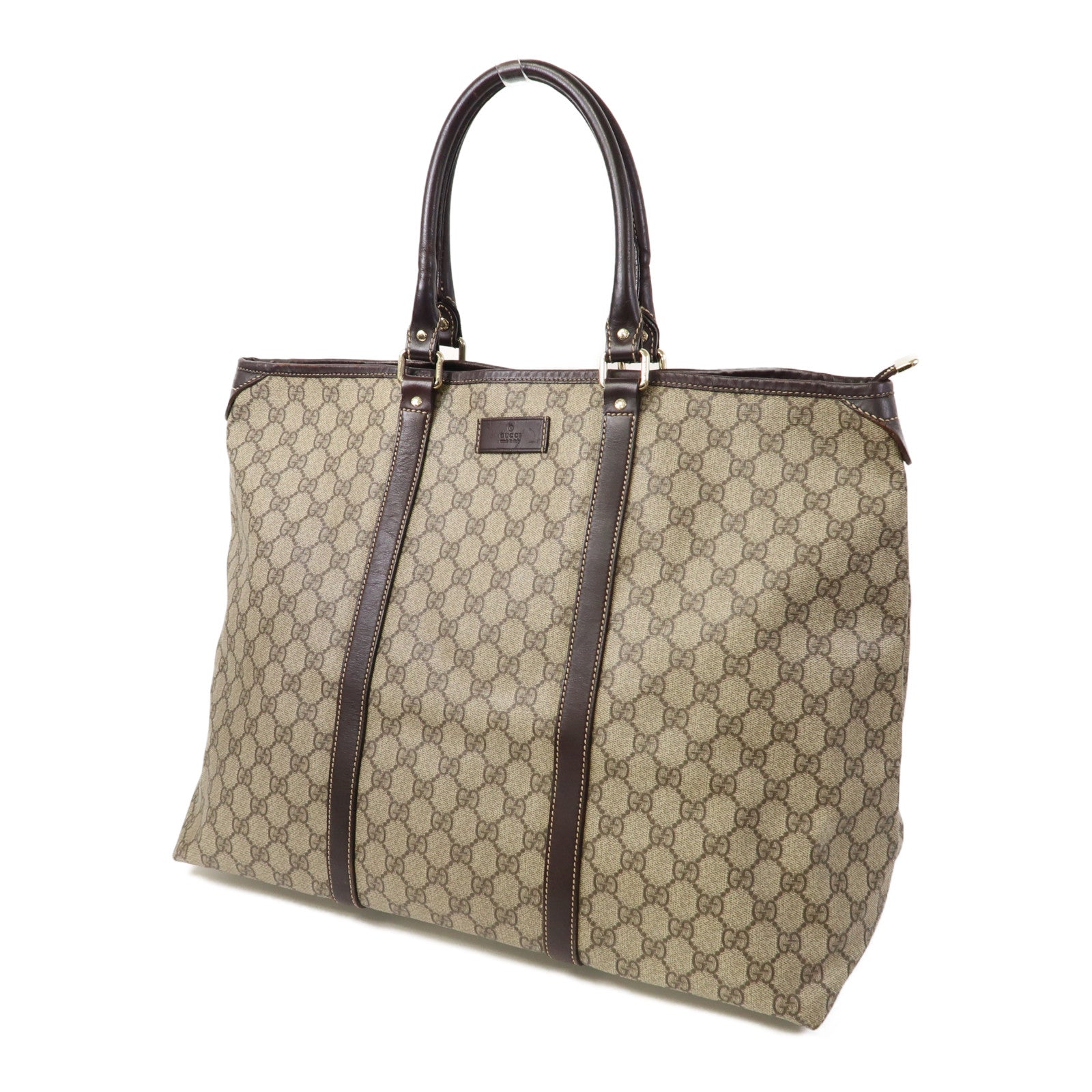 GUCCI 【清倉大減價】塗層帆布Tote Bag金扣手挽袋米色