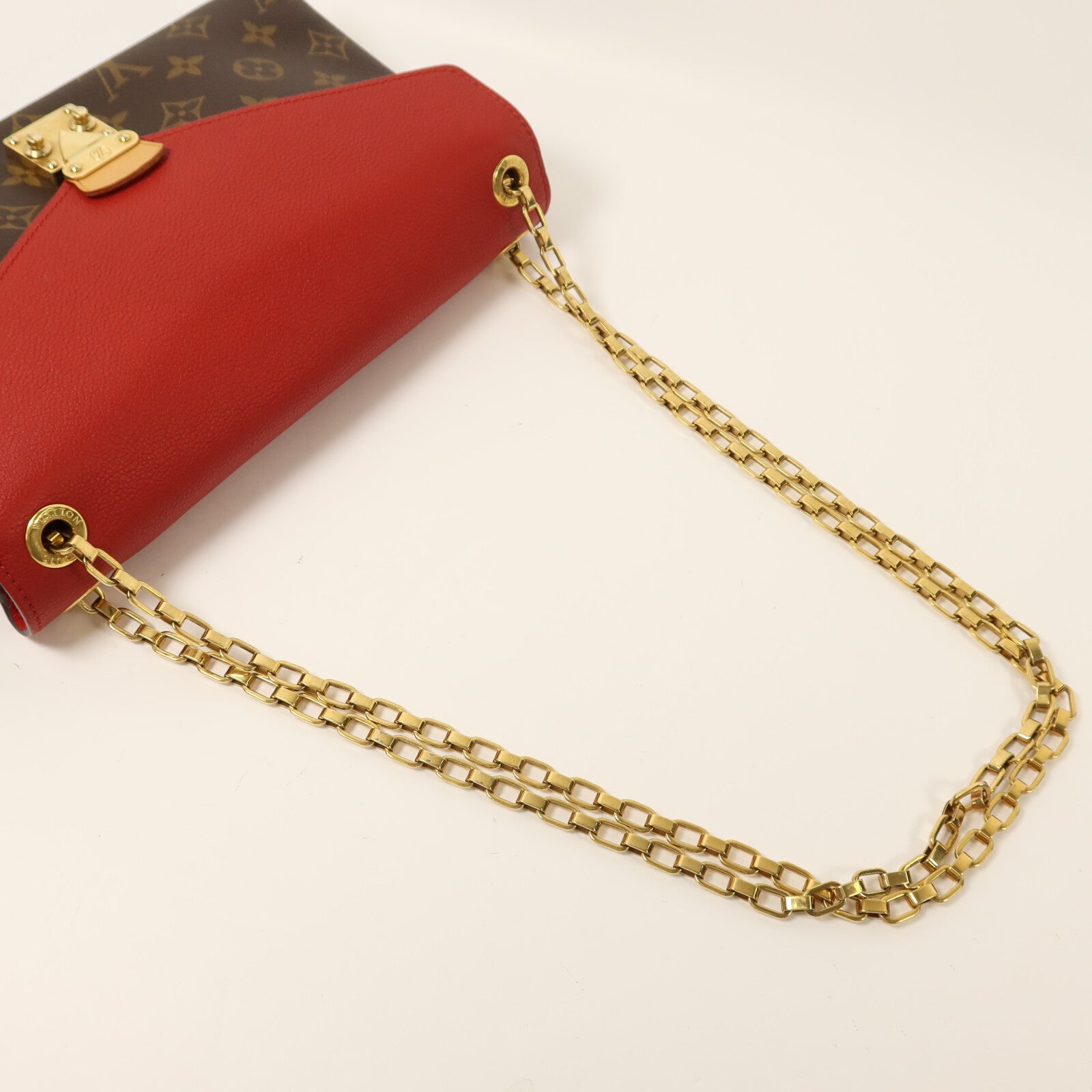 LOUIS VUITTON Monogram Pallas Chain Bag金扣鏈帶肩背袋
