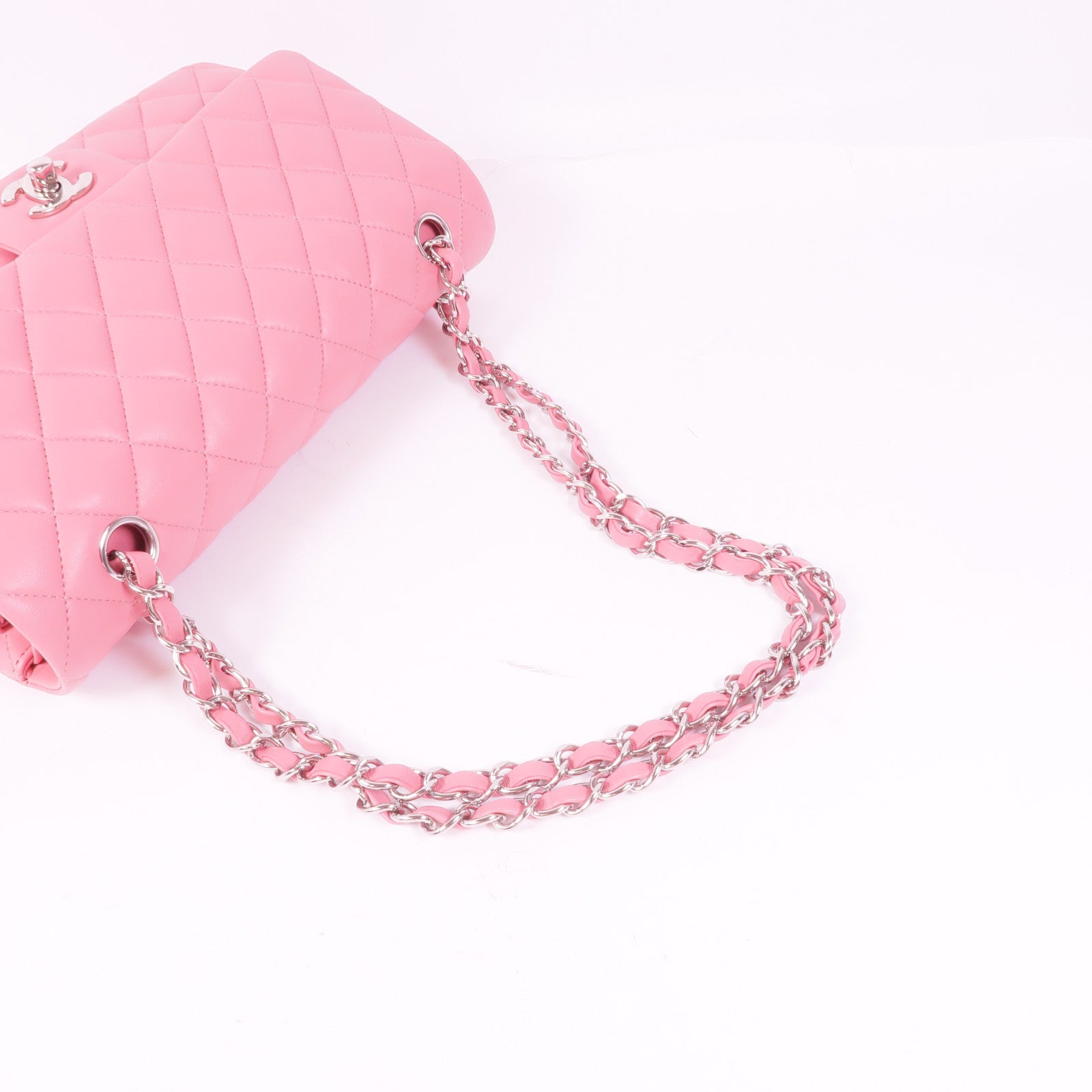 CHANEL 羊皮皮革Classic 25銀扣鏈帶肩背袋