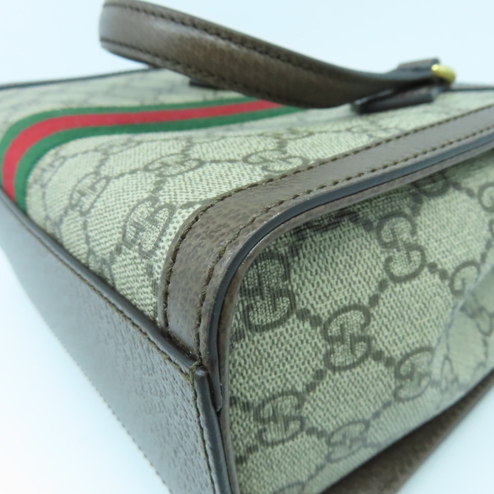 GUCCI 塗層帆布Ophidia Small Tote金扣手挽肩背兩用袋啡色