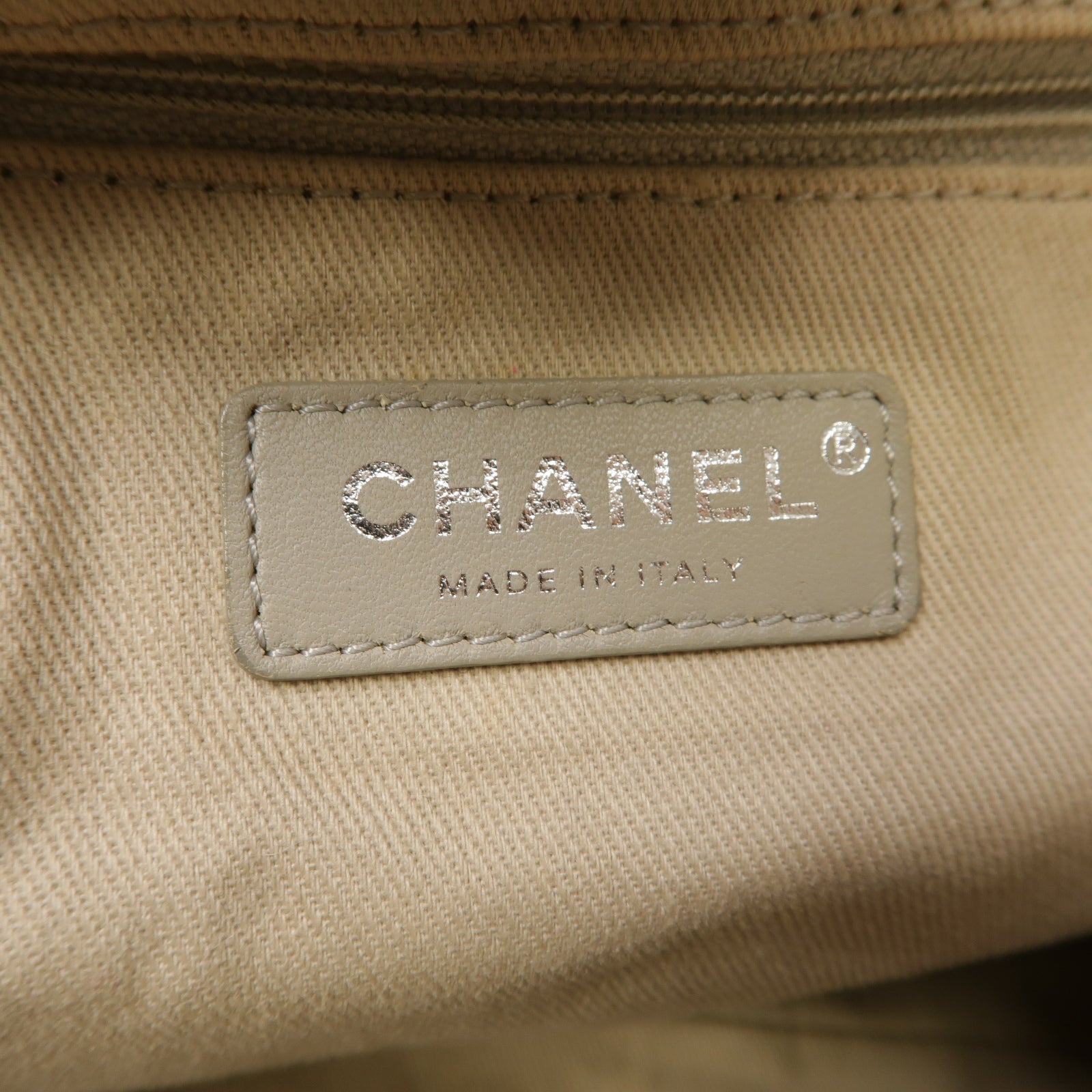 CHANEL 帆布Chain Shoulder Bag銀扣鏈帶肩背袋黒色