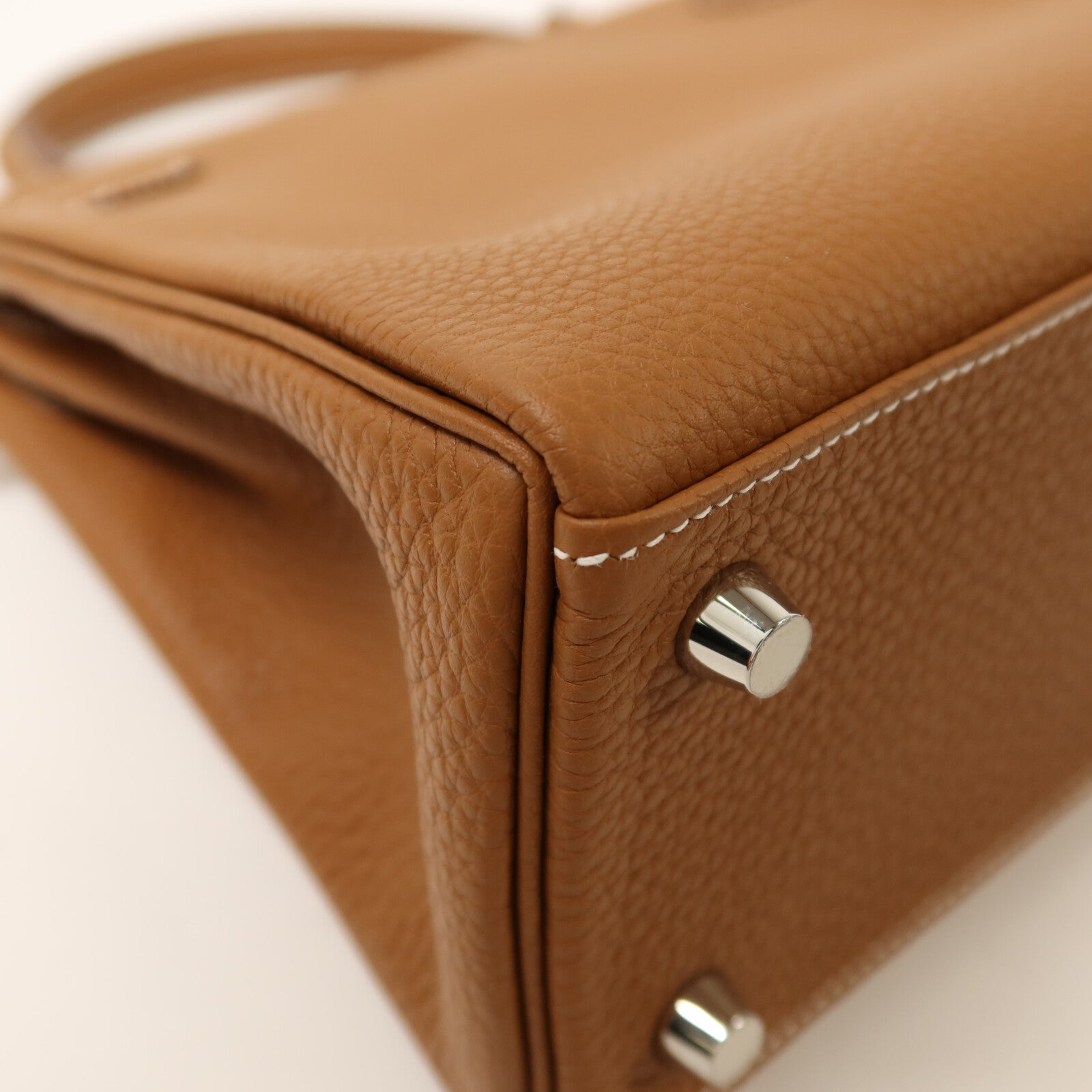 HERMES Togo皮革Kelly 25銀扣手挽肩背兩用袋Gold