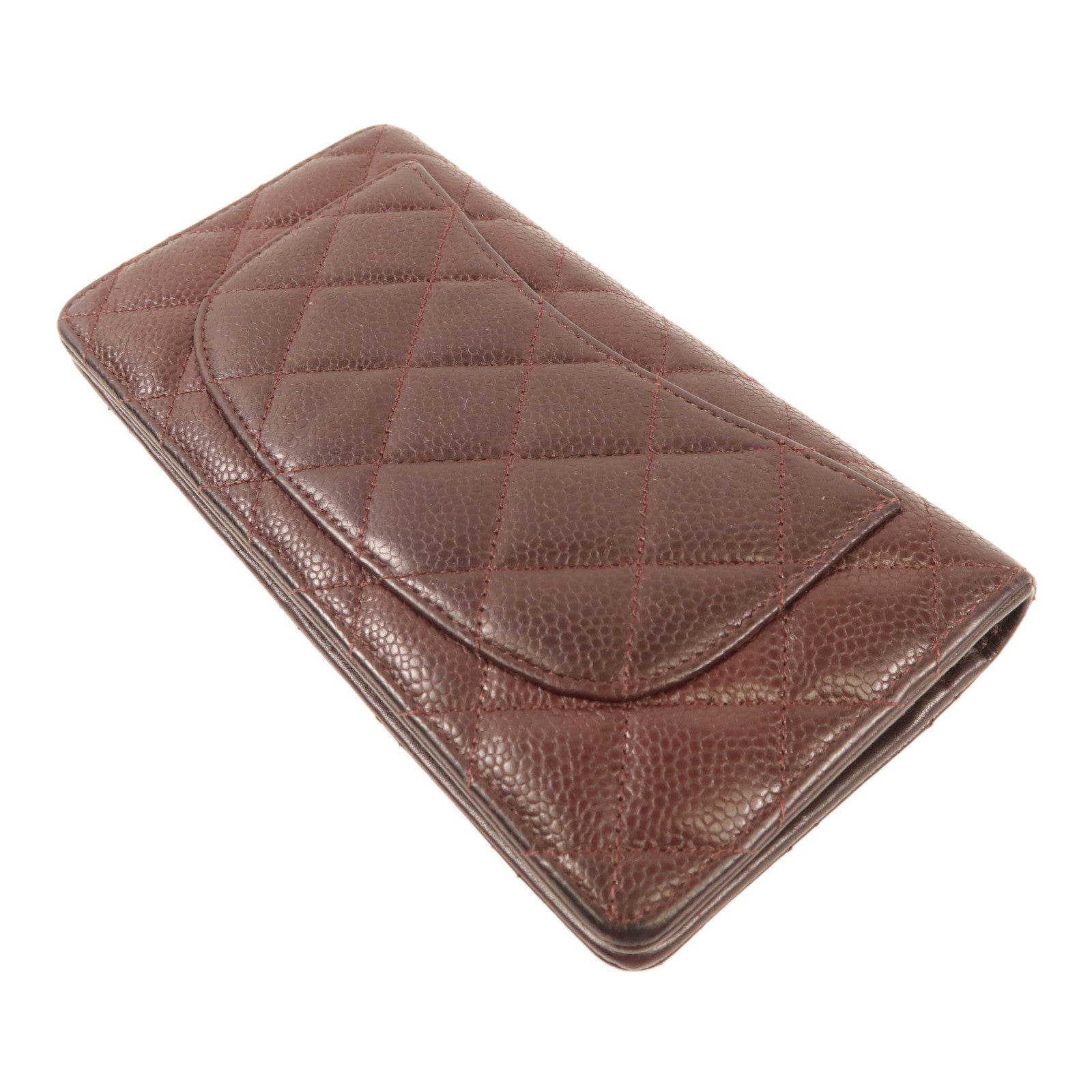CHANEL 牛皮皮革Flap Wallet金扣長錢包