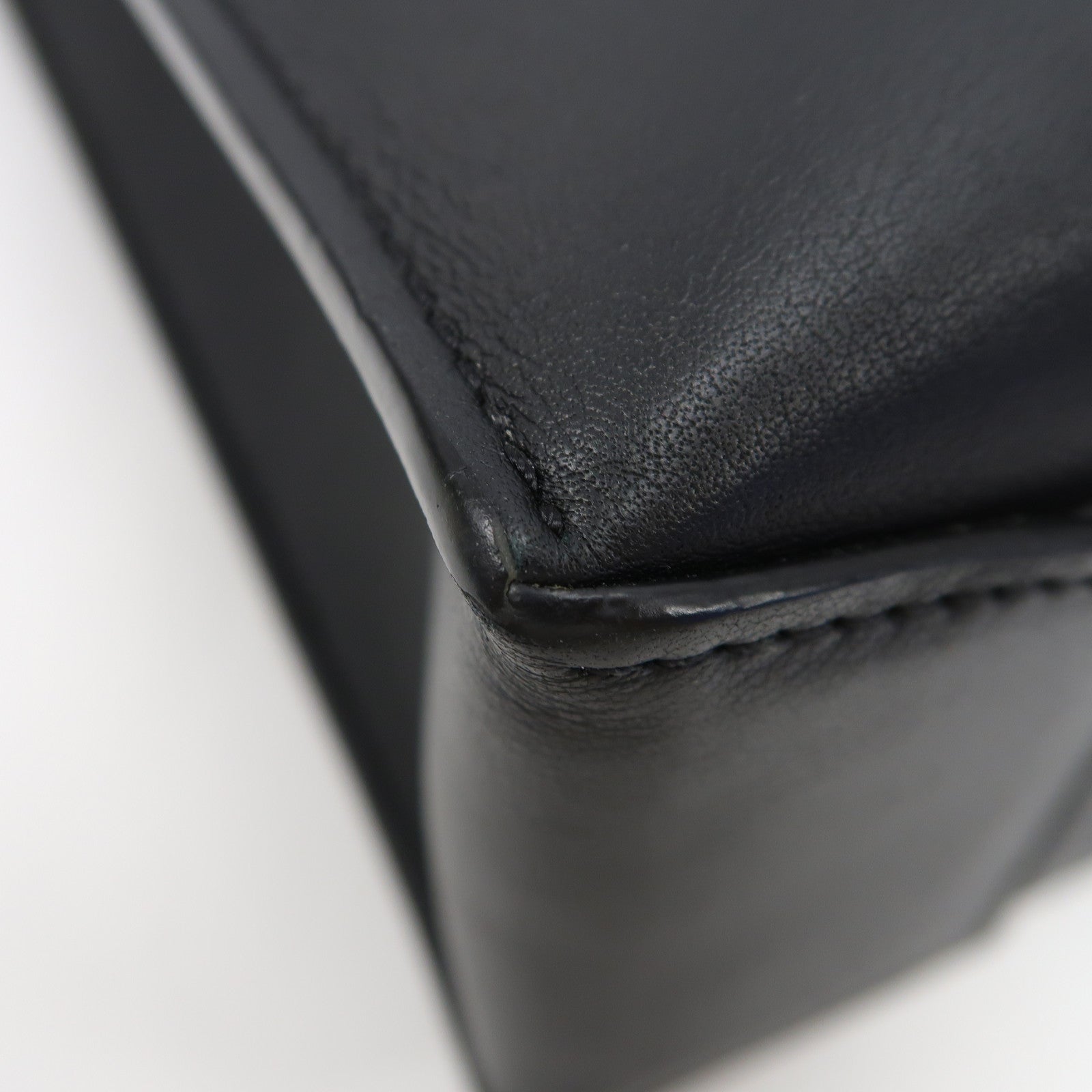 LOEWE 牛皮皮革Buckle Horizontal Tote銀扣肩背袋黑色