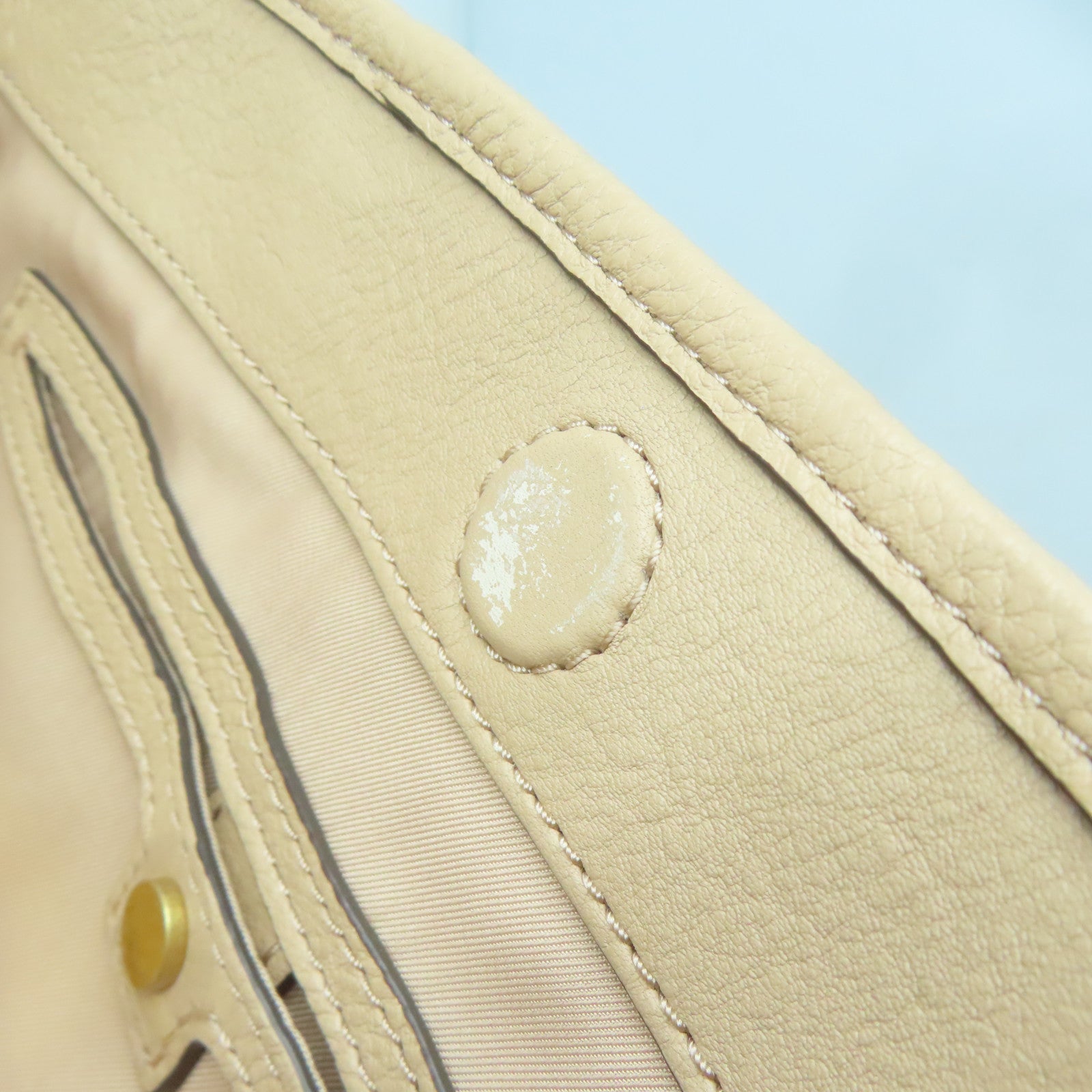 Tory Burch 【激減優惠】牛皮皮革2 Way Shoulder Bag金扣手挽肩背兩用袋米色