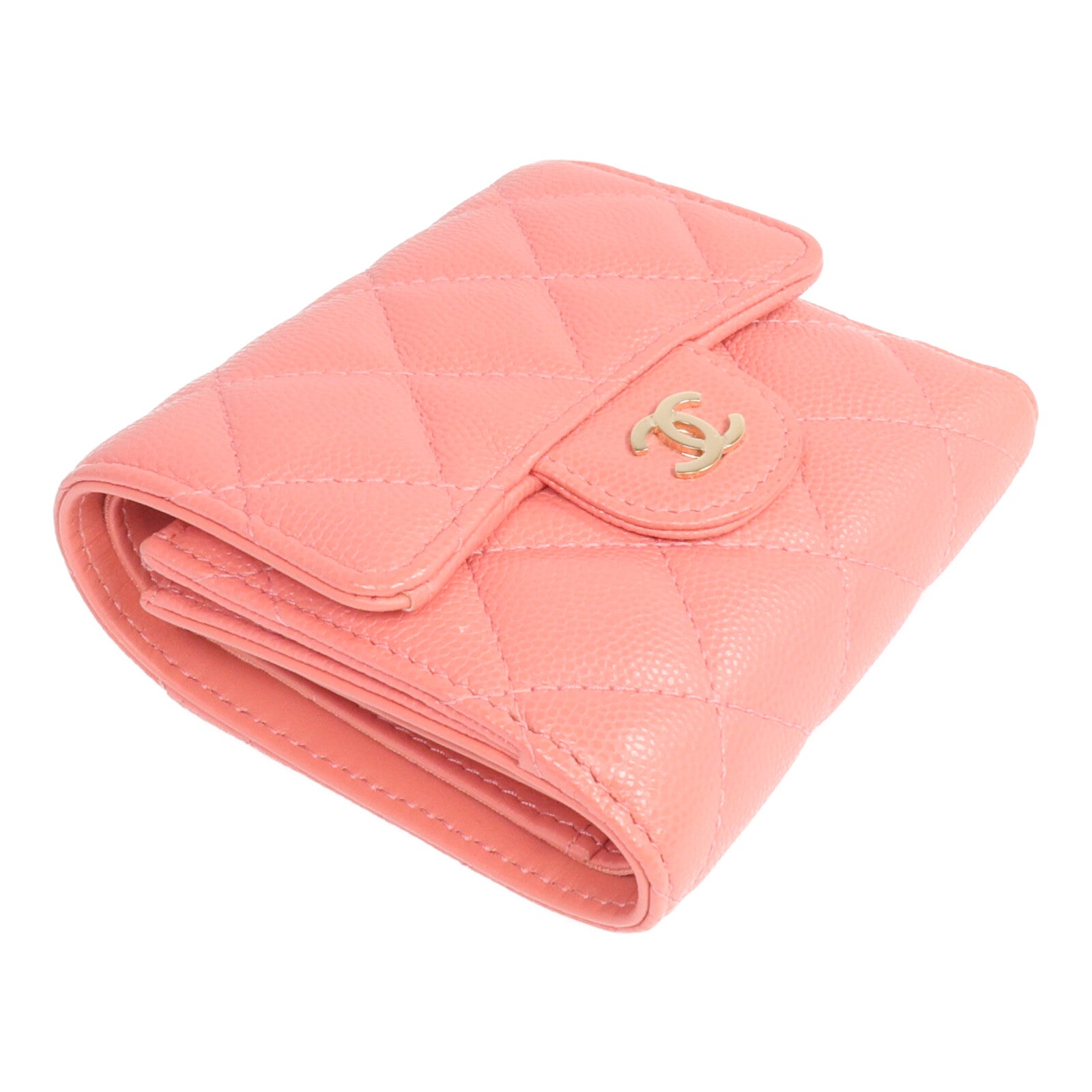 CHANEL 【激減優惠】牛皮皮革Wallet金扣錢包