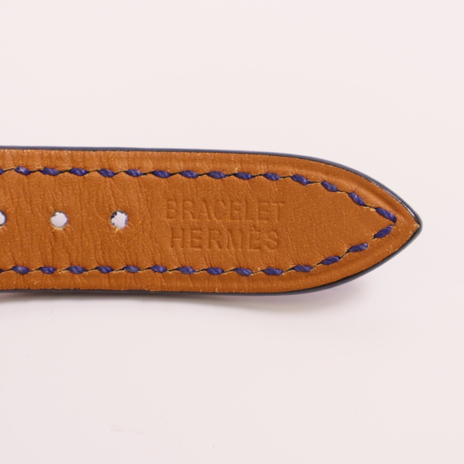 HERMES Double Kelly Quartz Watch KE1.210 Stainless Steel/Leather Bleu Electrique