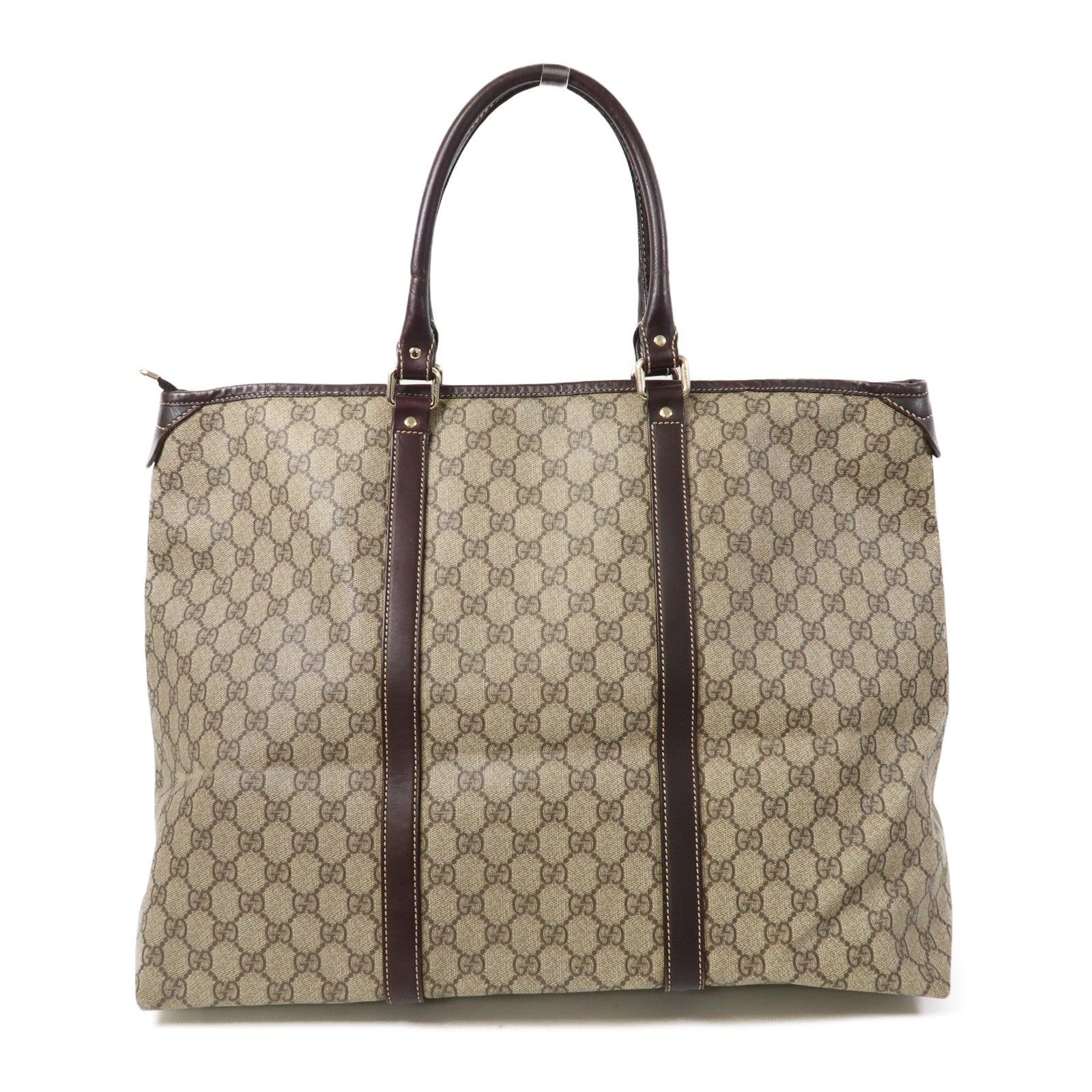 GUCCI 【清倉大減價】塗層帆布Tote Bag金扣手挽袋米色