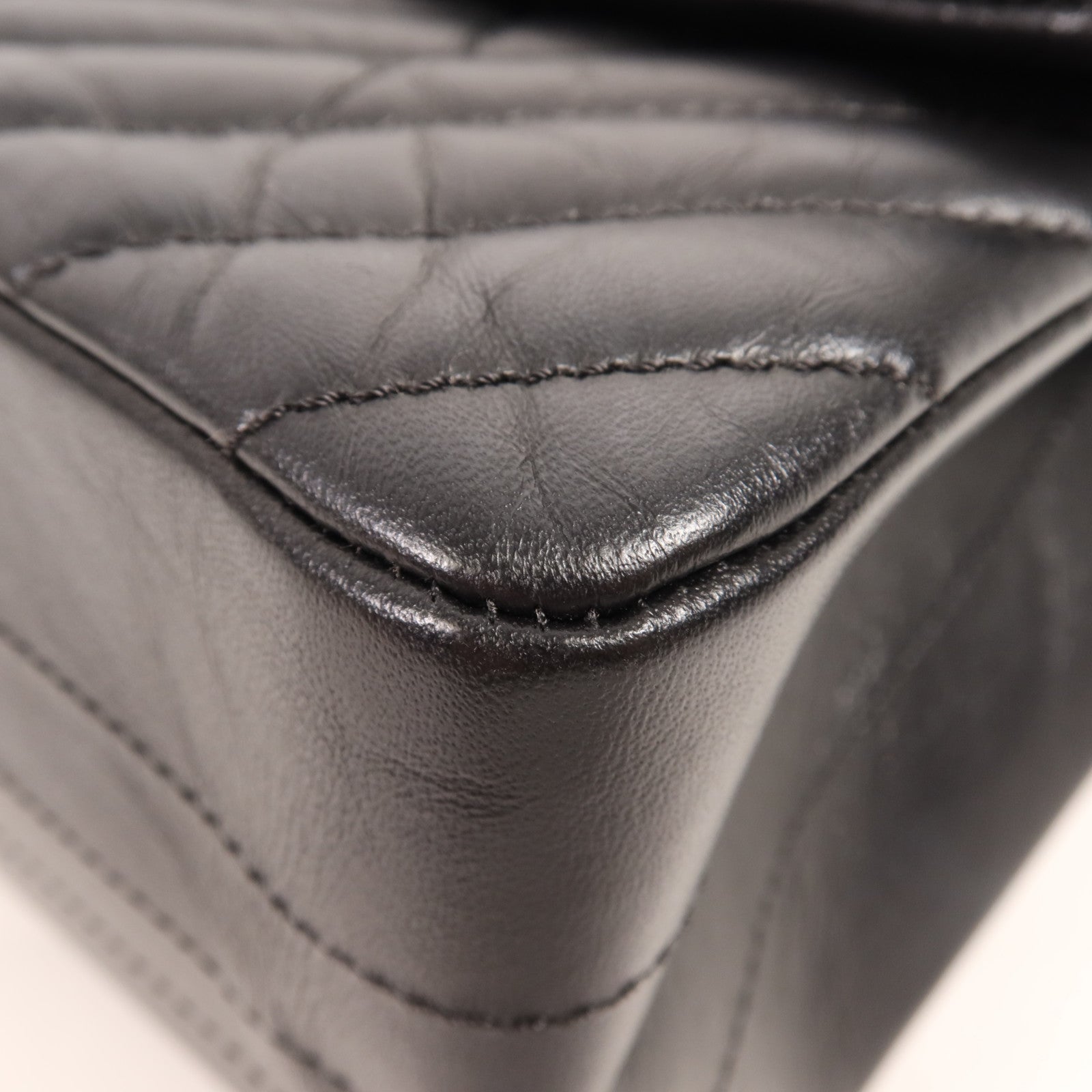 CHANEL 牛皮皮革Mini 2.55 So Black鏈帶肩背袋