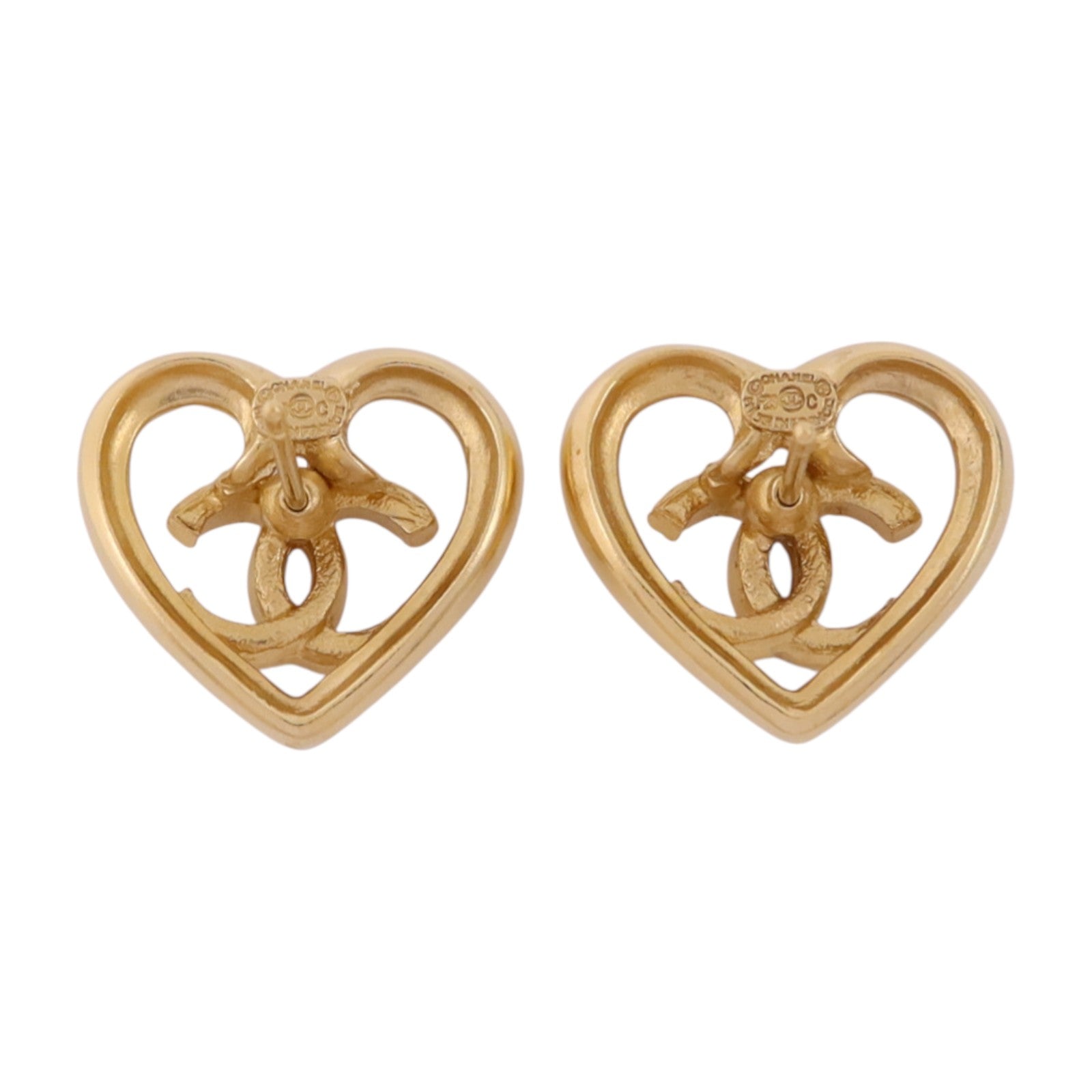 CHANEL 金屬/水鑽Earrings金扣耳環