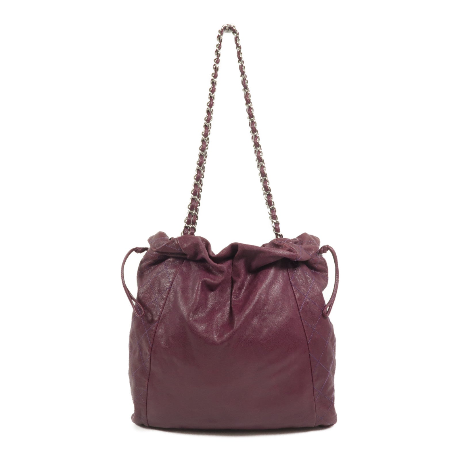 CHANEL 牛皮皮革Caviar 31 Drawstring Tote鏈帶肩背袋