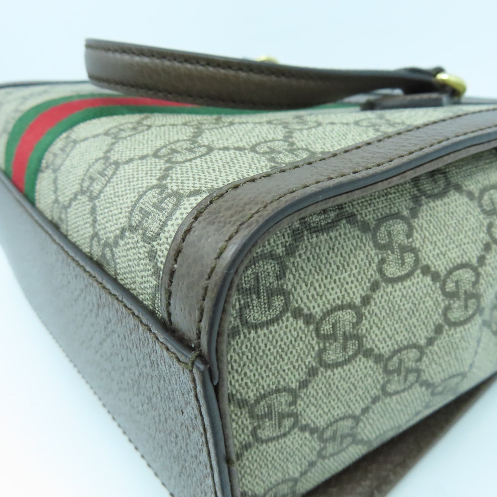 GUCCI 塗層帆布Ophidia Small Tote金扣手挽肩背兩用袋啡色