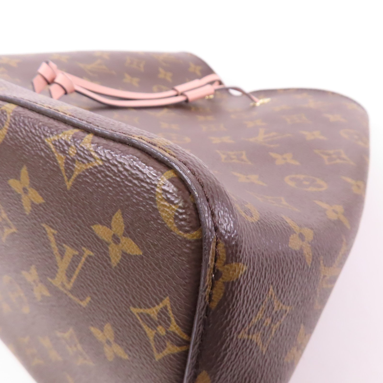 LOUIS VUITTON Monogram Neo Noe金扣肩背袋棕色/粉紅色