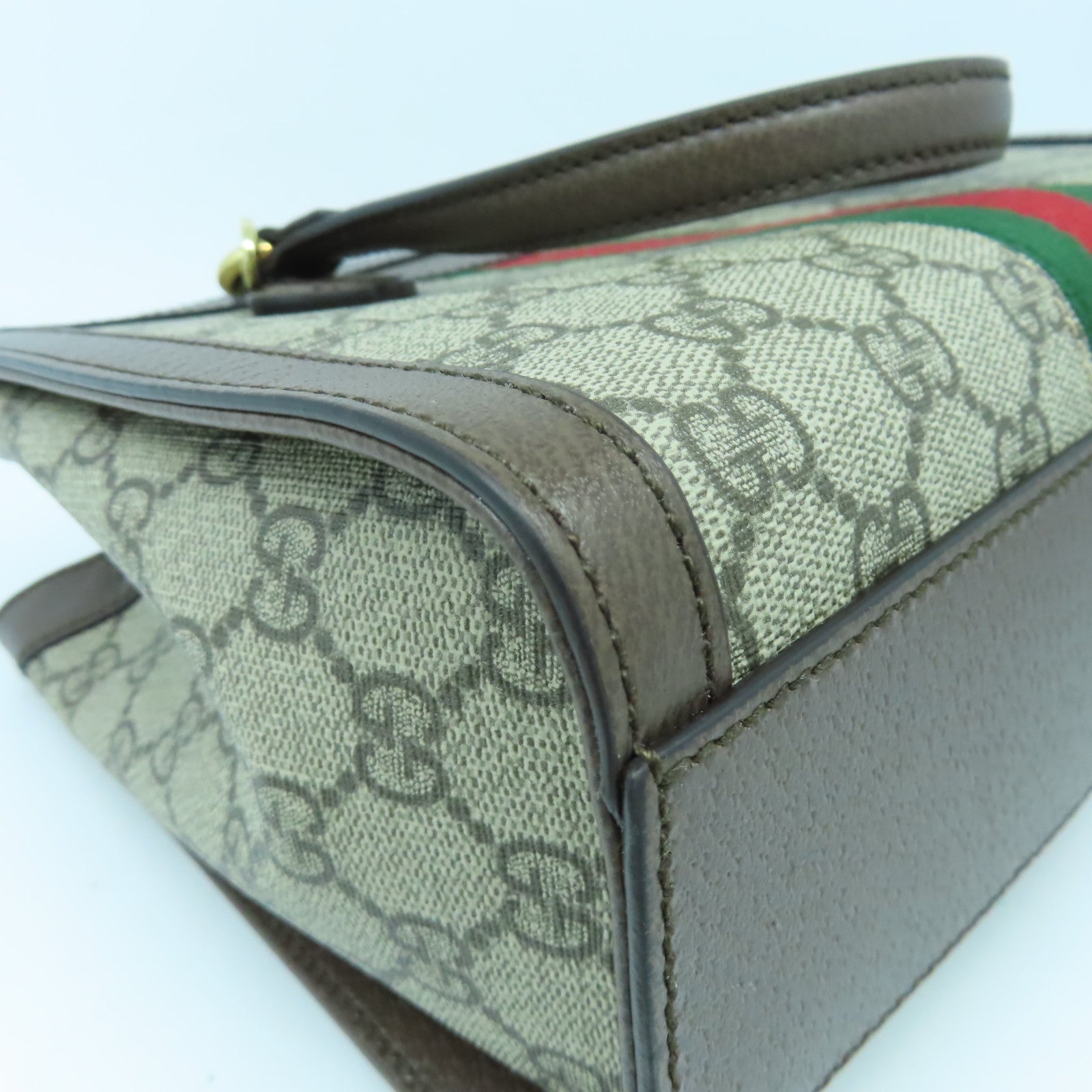 GUCCI 塗層帆布Ophidia Small Tote金扣手挽肩背兩用袋啡色