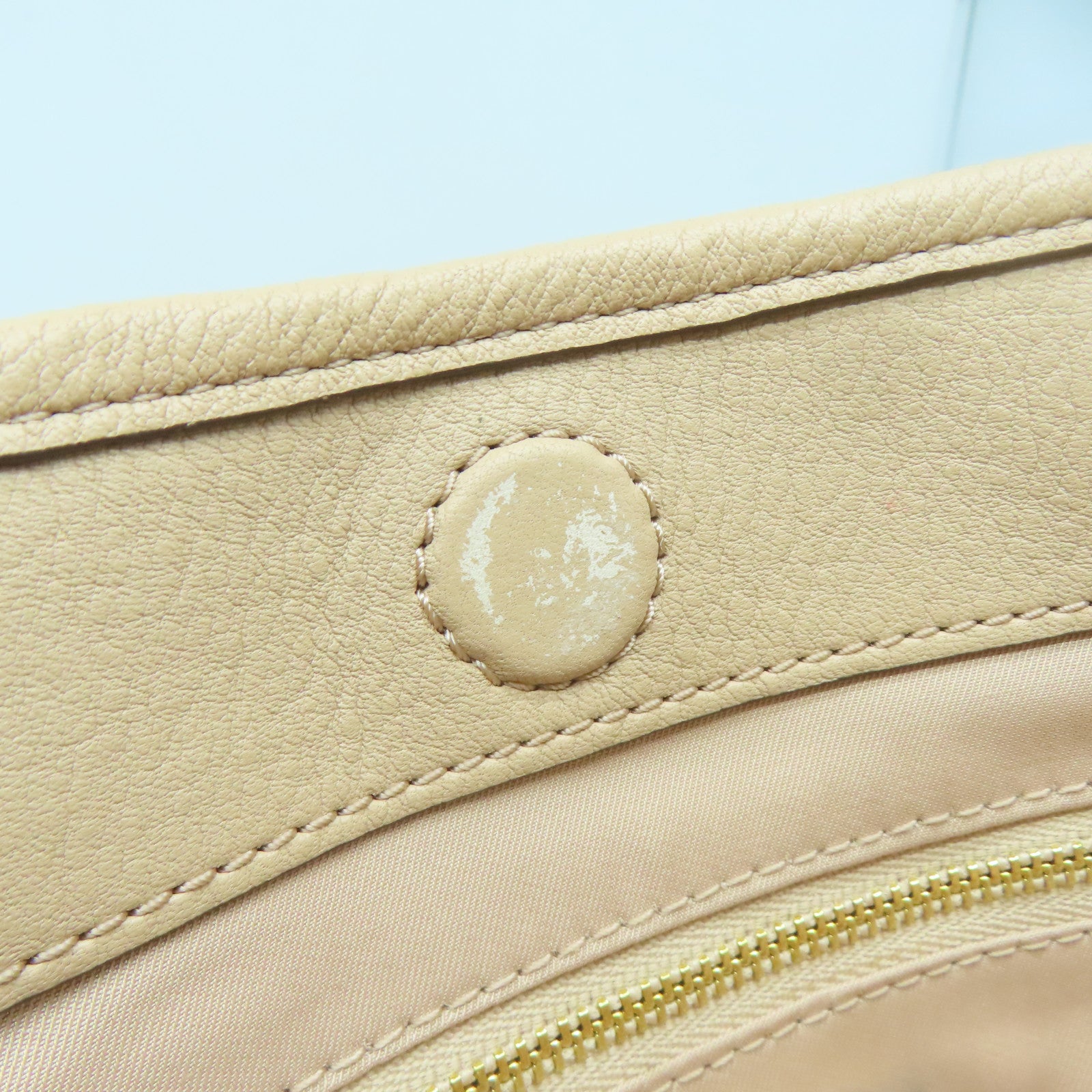 Tory Burch 【激減優惠】牛皮皮革2 Way Shoulder Bag金扣手挽肩背兩用袋米色