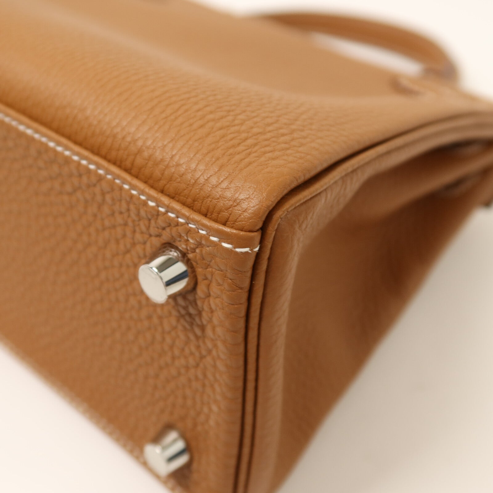 HERMES Togo皮革Kelly 25銀扣手挽肩背兩用袋Gold