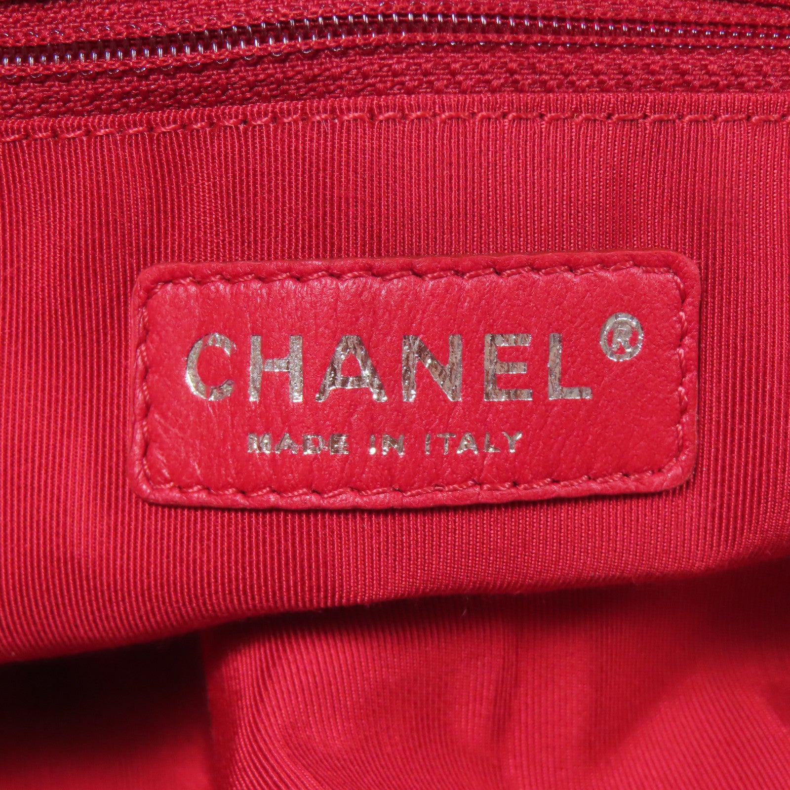 CHANEL 帆布Tote Bag銀扣鏈帶肩背袋