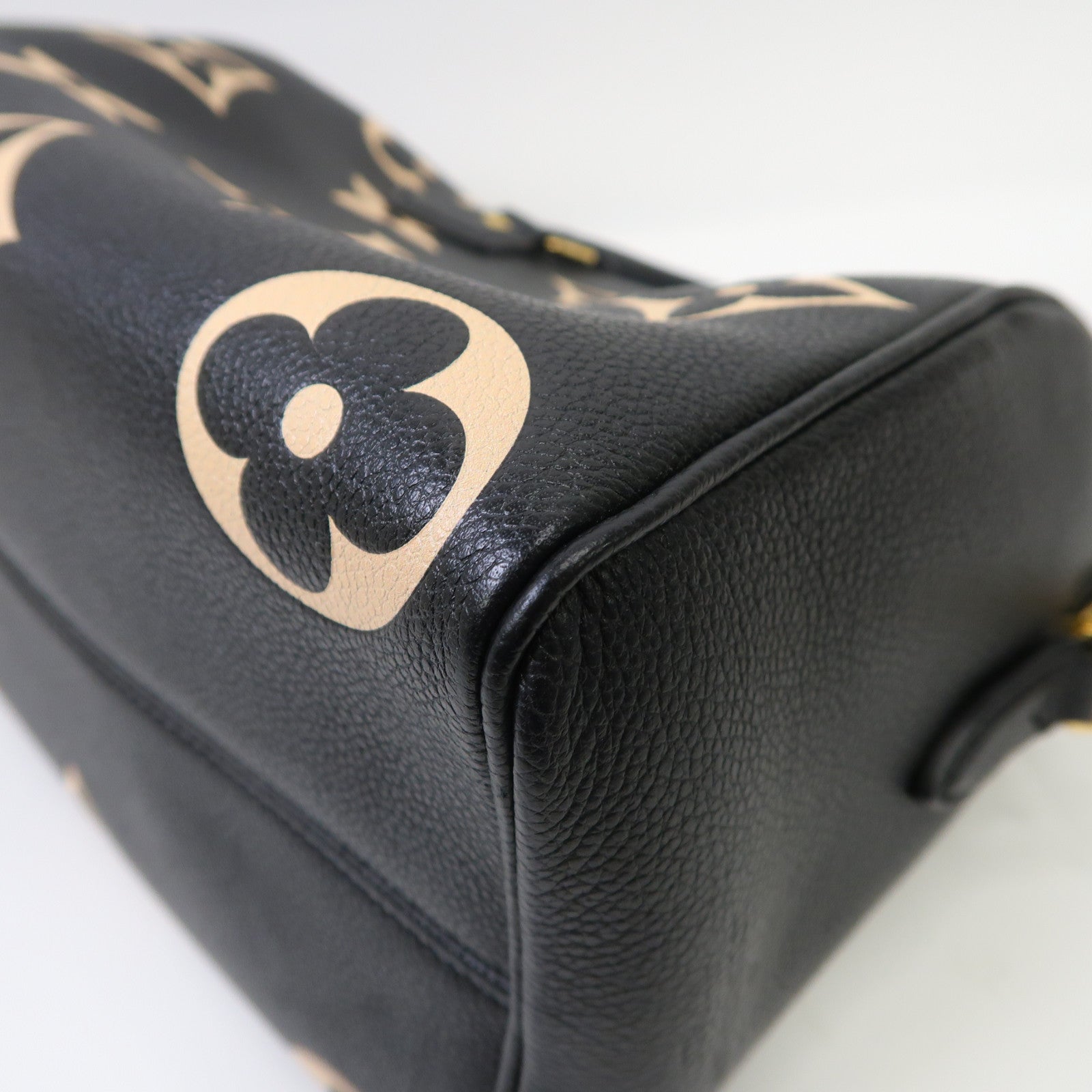 LOUIS VUITTON Monogram Empreinte Speedy Bandouliere 25金扣手挽肩背兩用袋黑色