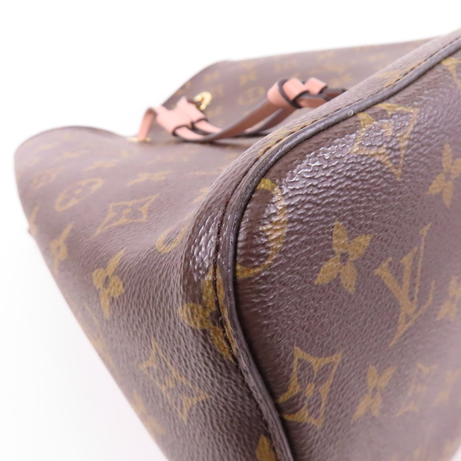 LOUIS VUITTON Monogram Neo Noe金扣肩背袋棕色/粉紅色