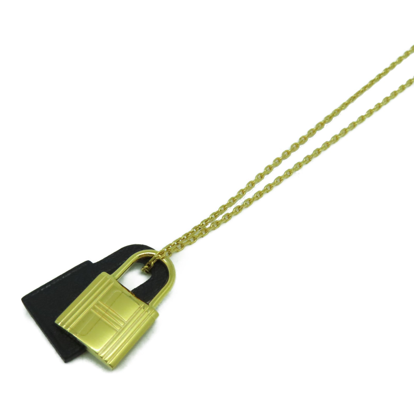 HERMES 金屬O'Kelly Necklace金扣項鍊金色/黑色