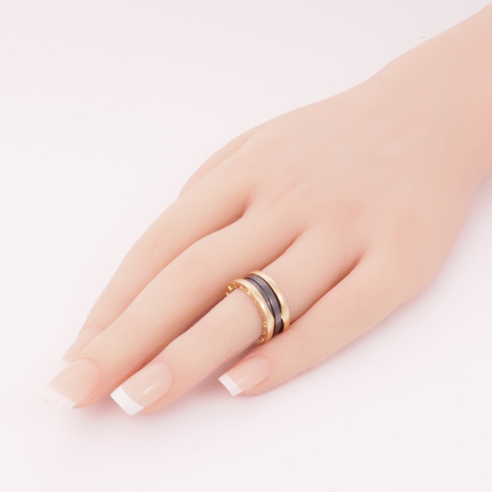 BVLGARI【激減優惠】 18K玫瑰金/陶瓷B-zero1 Ring戒指US#4.25