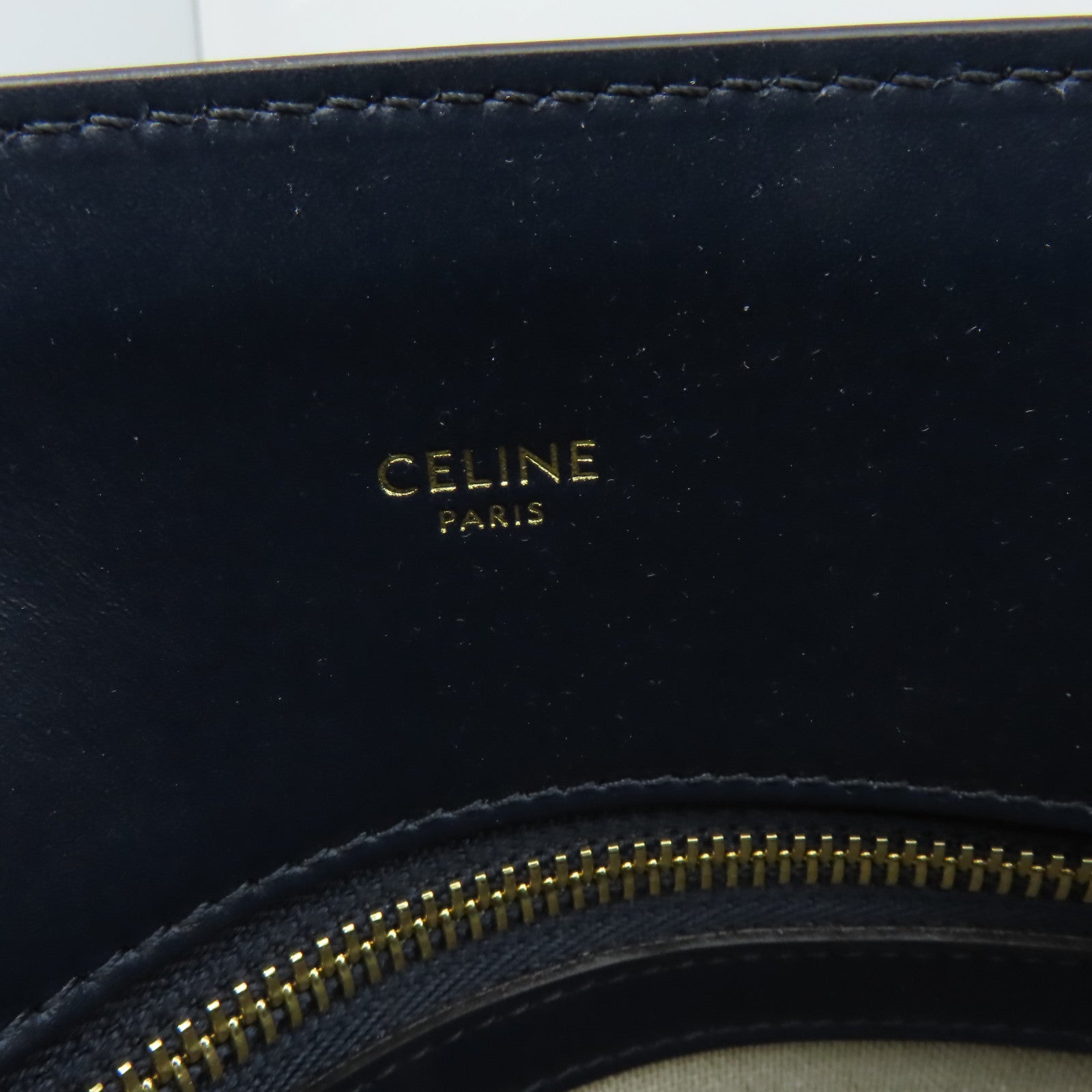 CELINE 【激減優惠】帆布/牛皮皮革Horizontal Cabas Tote 2Way Shoulder Bag手挽肩背兩用袋杏色/寶藍色