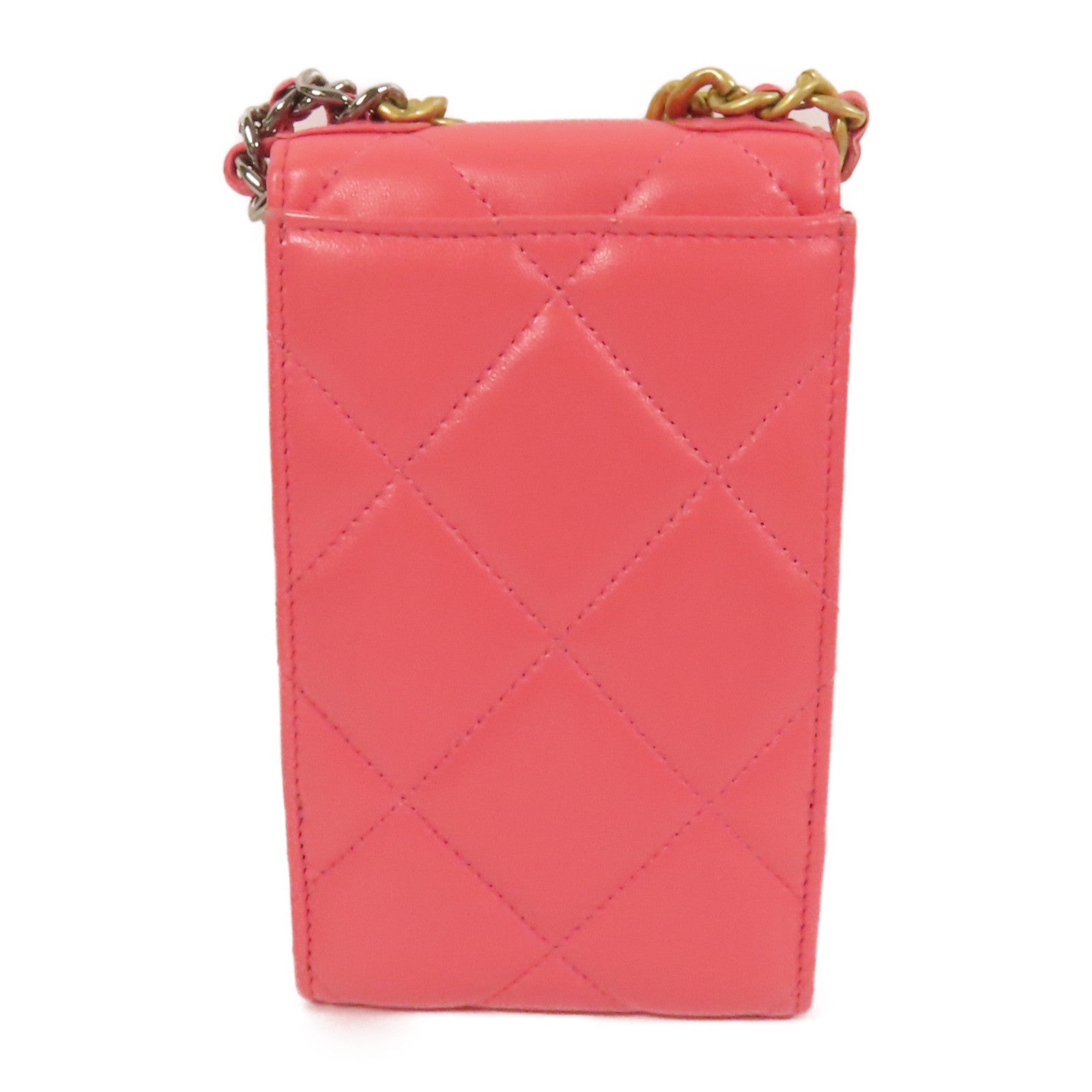 CHANEL 牛皮皮革Chain Shoulder金扣鏈帶肩背袋