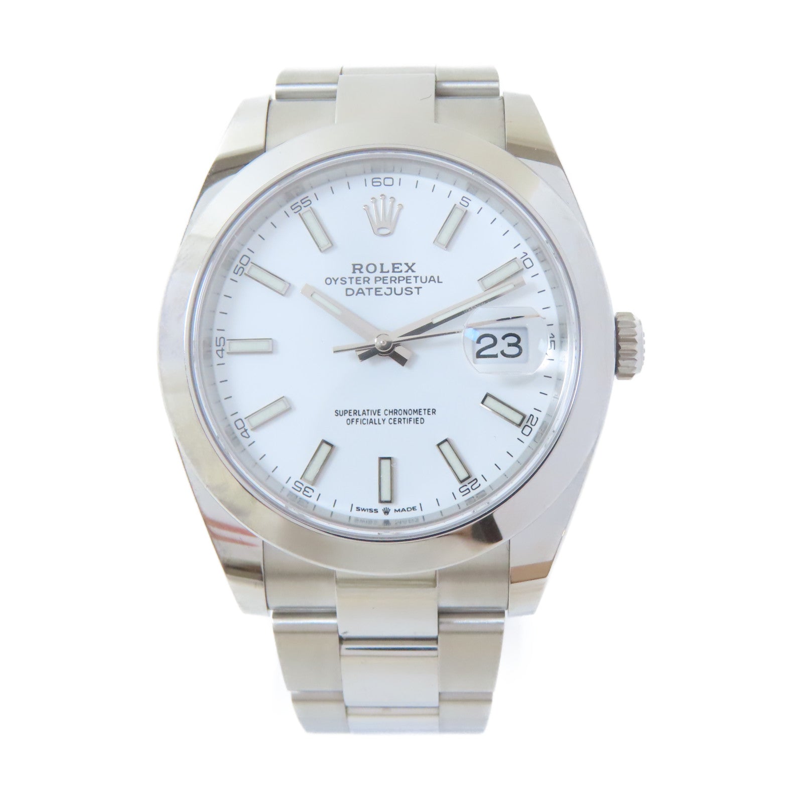 ROLEX Datejust不鏽鋼手錶自動機芯白色#16.5cm