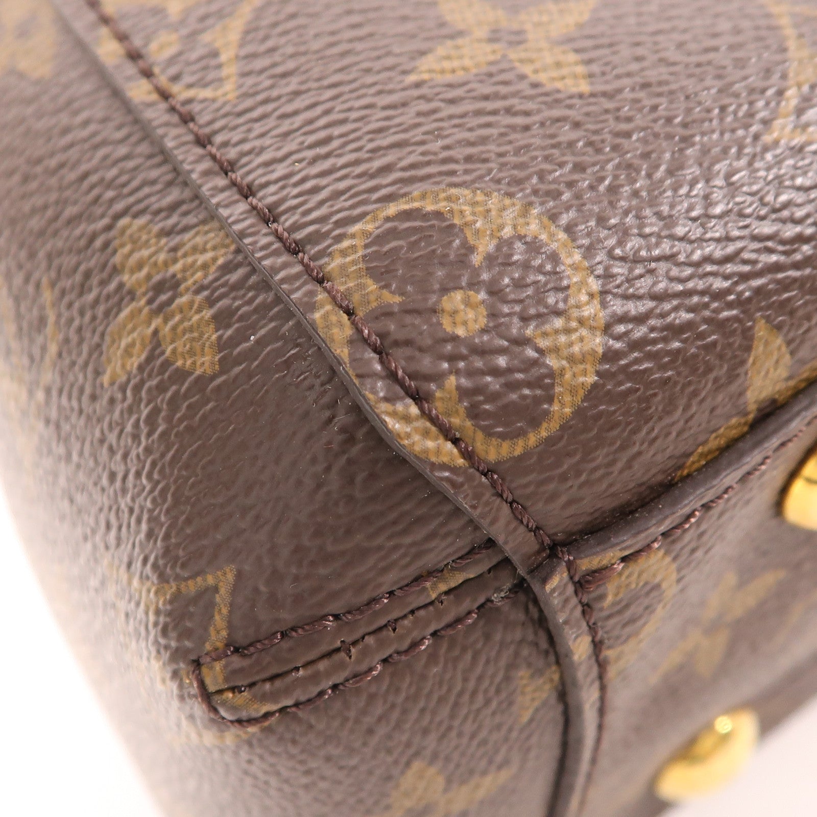 LOUIS VUITTON Monogram Montaigne BB金扣手挽肩背兩用袋棕色