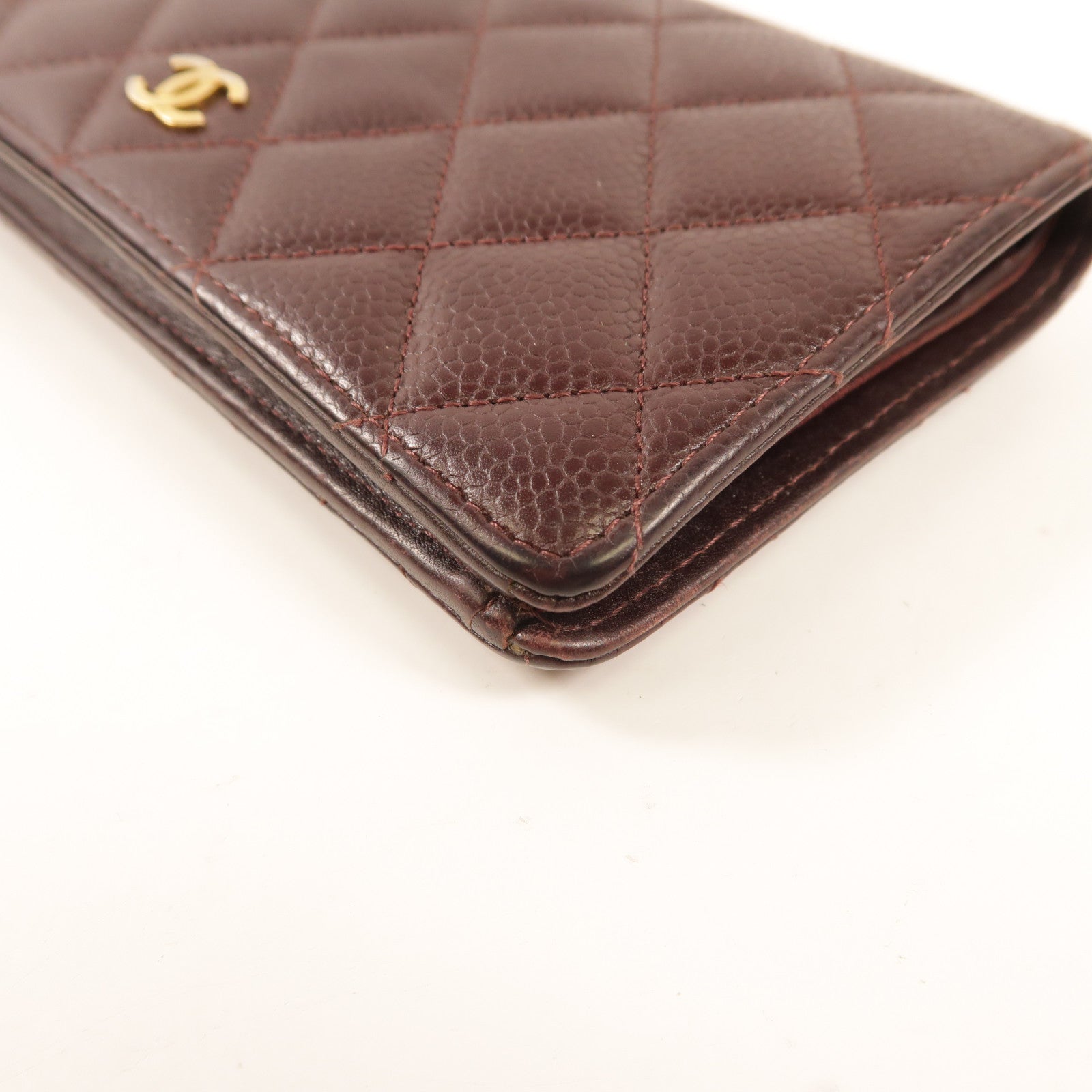 CHANEL 牛皮皮革Flap Wallet金扣長錢包
