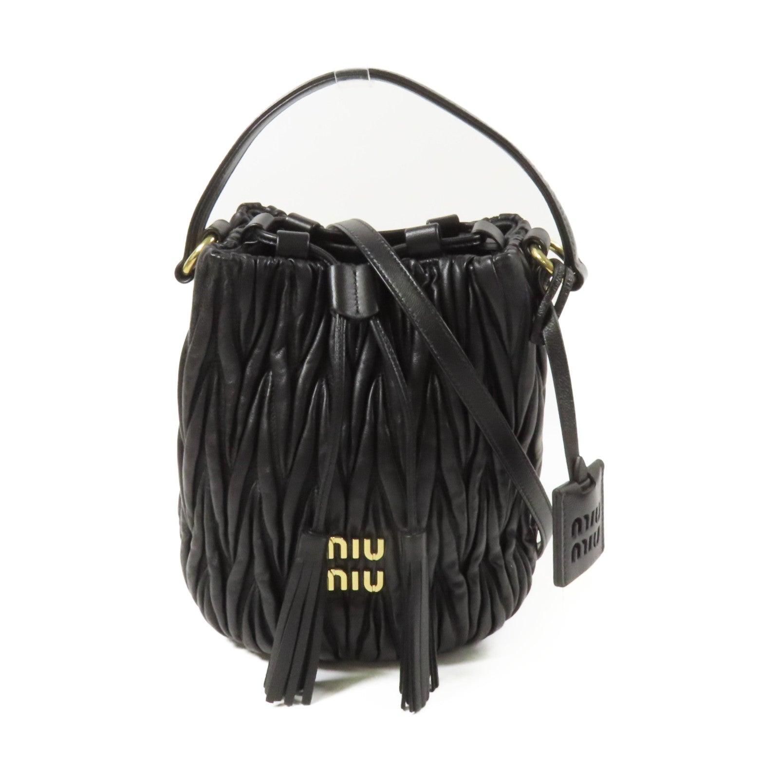 Miu Miu 羊皮皮革Bucket Bag金扣手挽肩背兩用袋