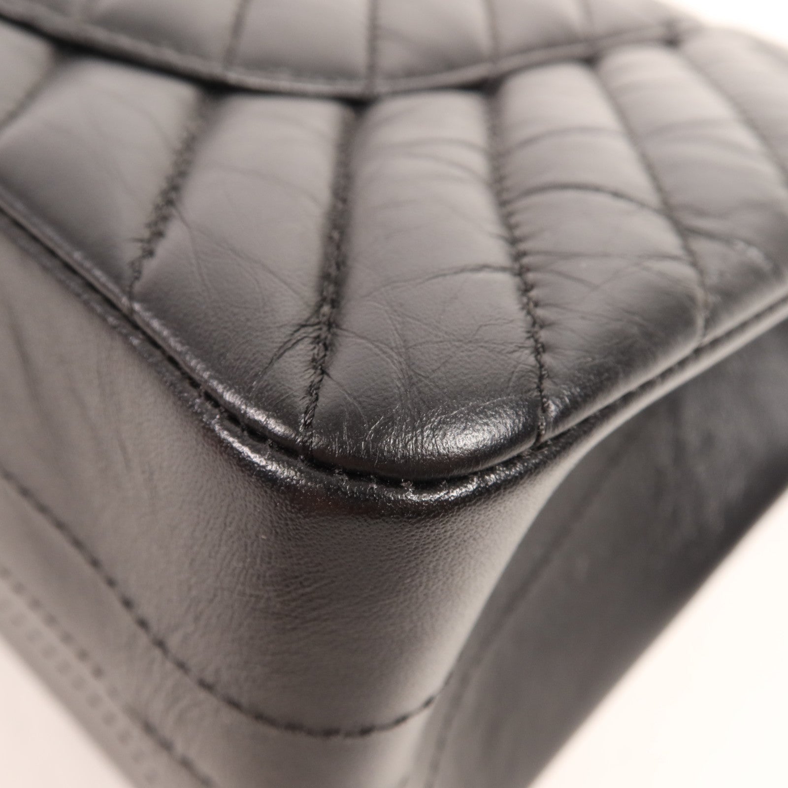 CHANEL 牛皮皮革Mini 2.55 So Black鏈帶肩背袋