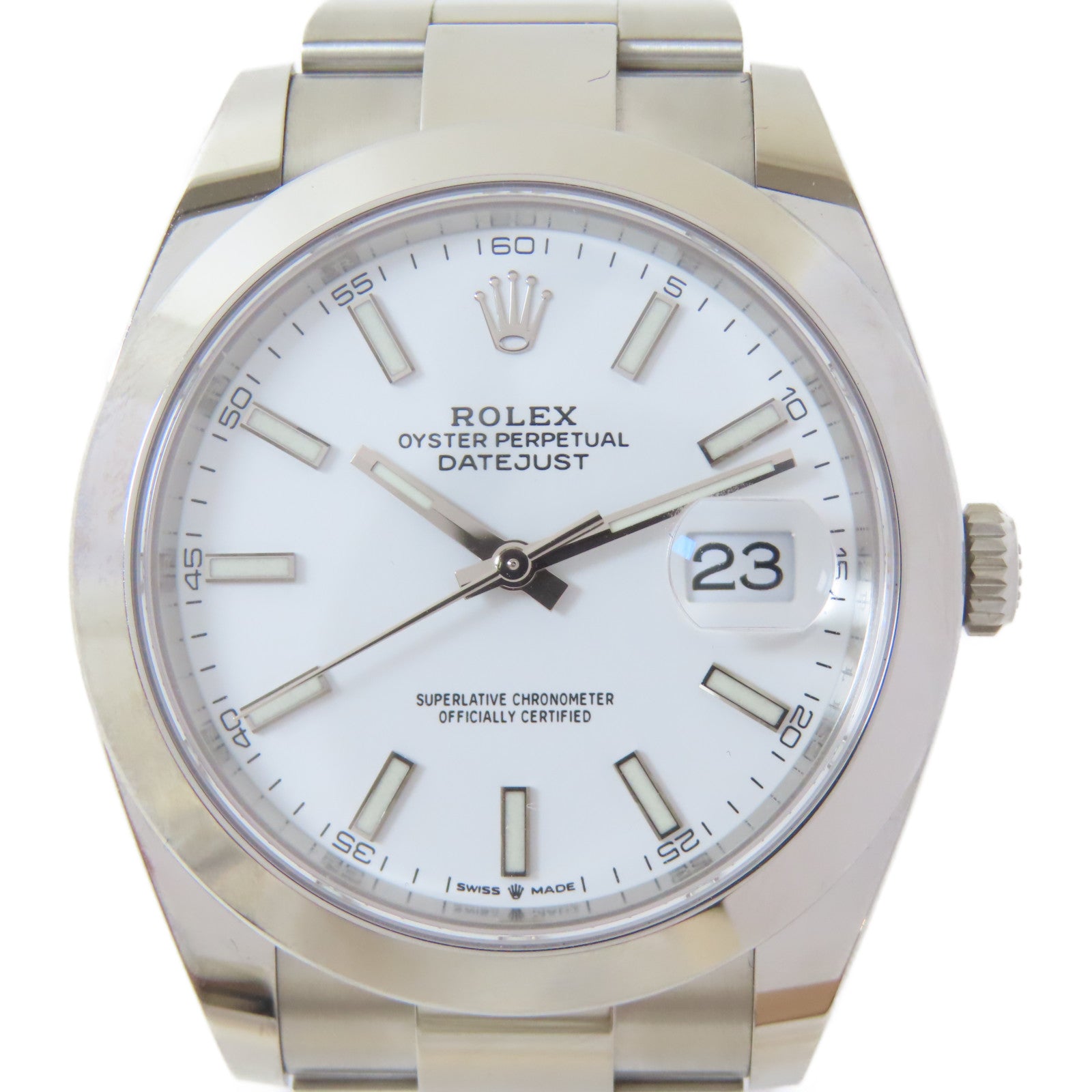 ROLEX Datejust不鏽鋼手錶自動機芯白色#16.5cm