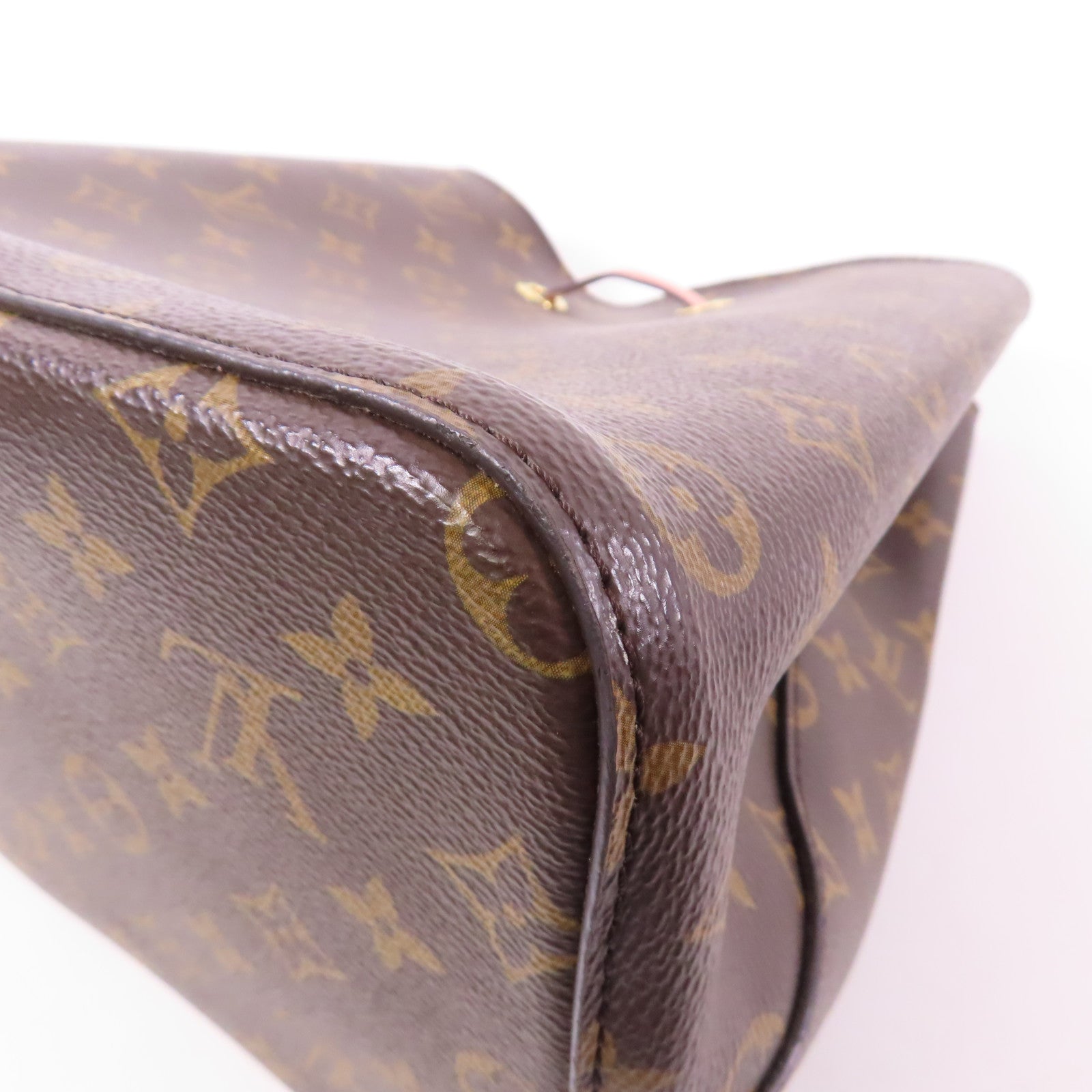 LOUIS VUITTON Monogram Neo Noe金扣肩背袋棕色/粉紅色