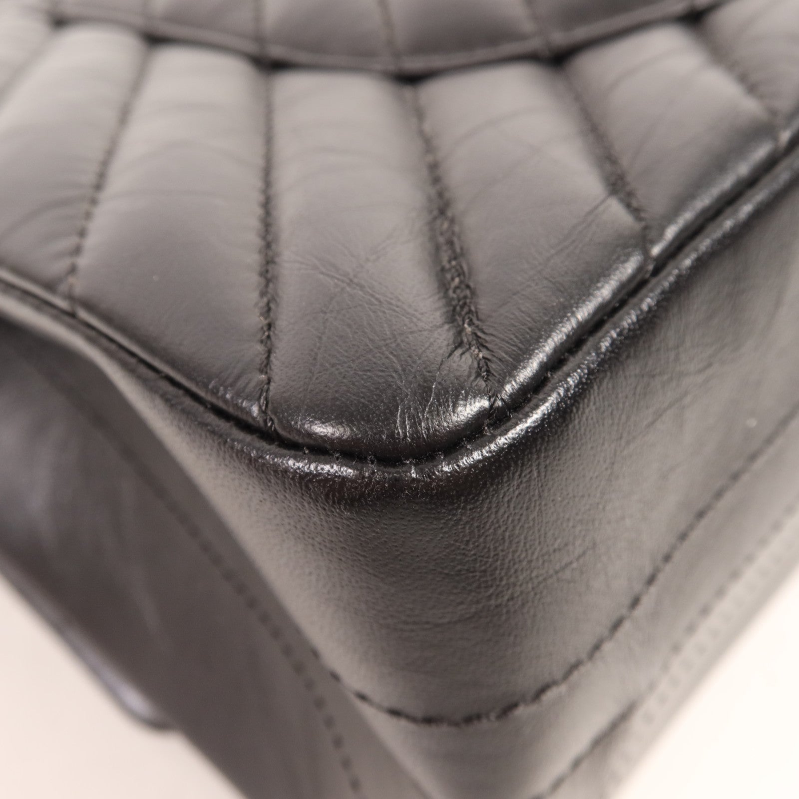 CHANEL 牛皮皮革Mini 2.55 So Black鏈帶肩背袋