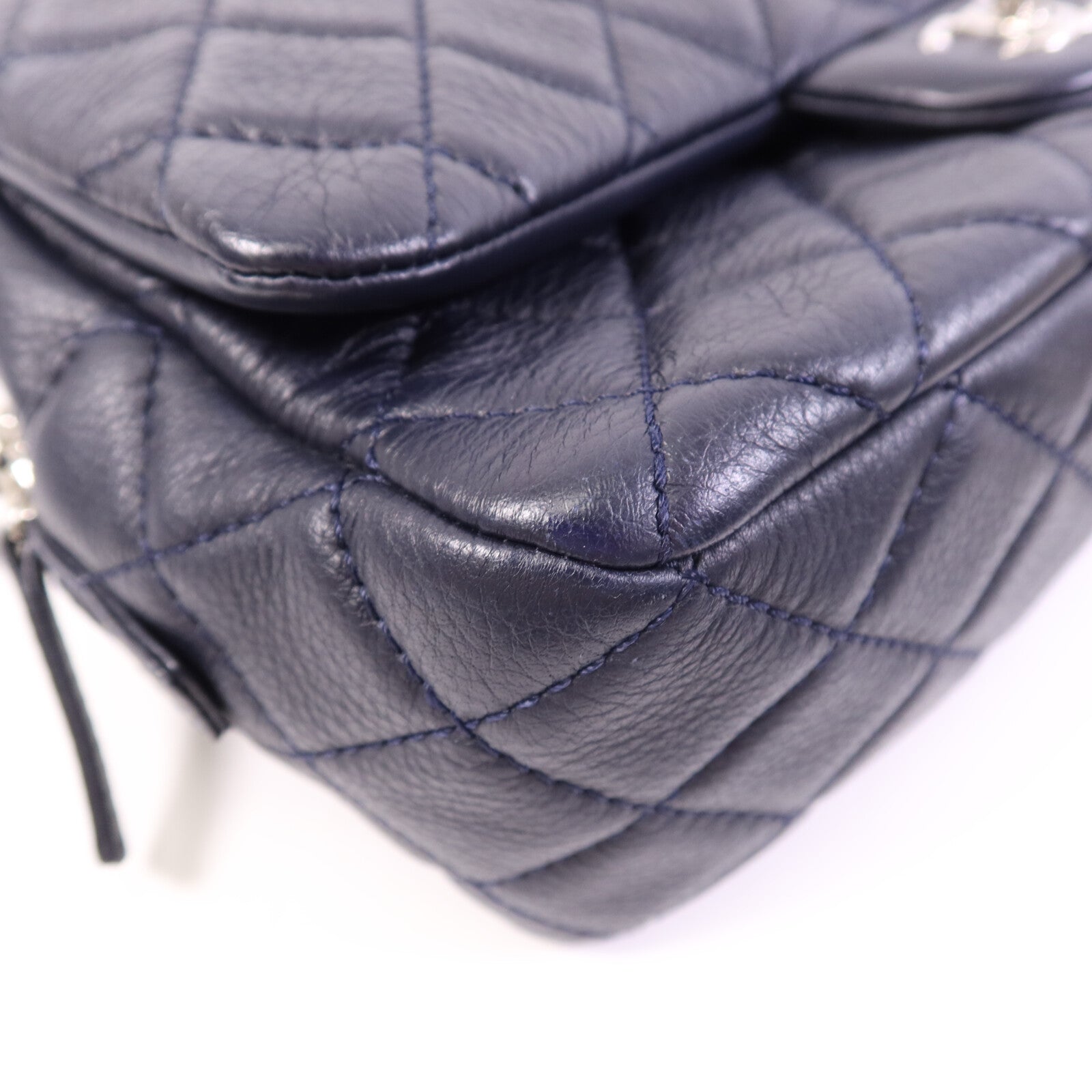 CHANEL 牛皮皮革Shoulder Bag銀扣鏈帶肩背袋