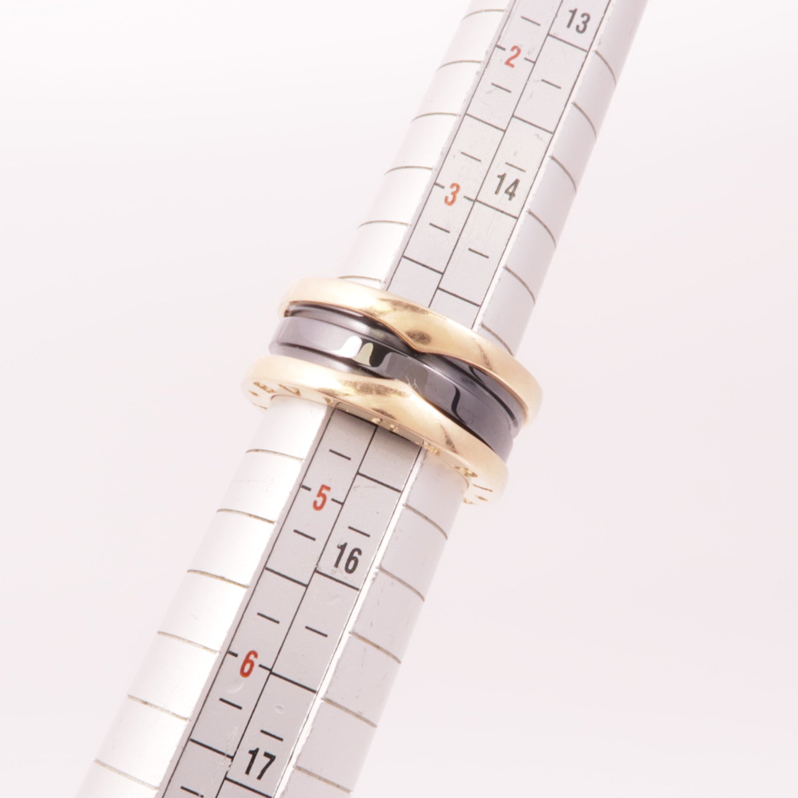 BVLGARI【激減優惠】 18K玫瑰金/陶瓷B-zero1 Ring戒指US#4.25