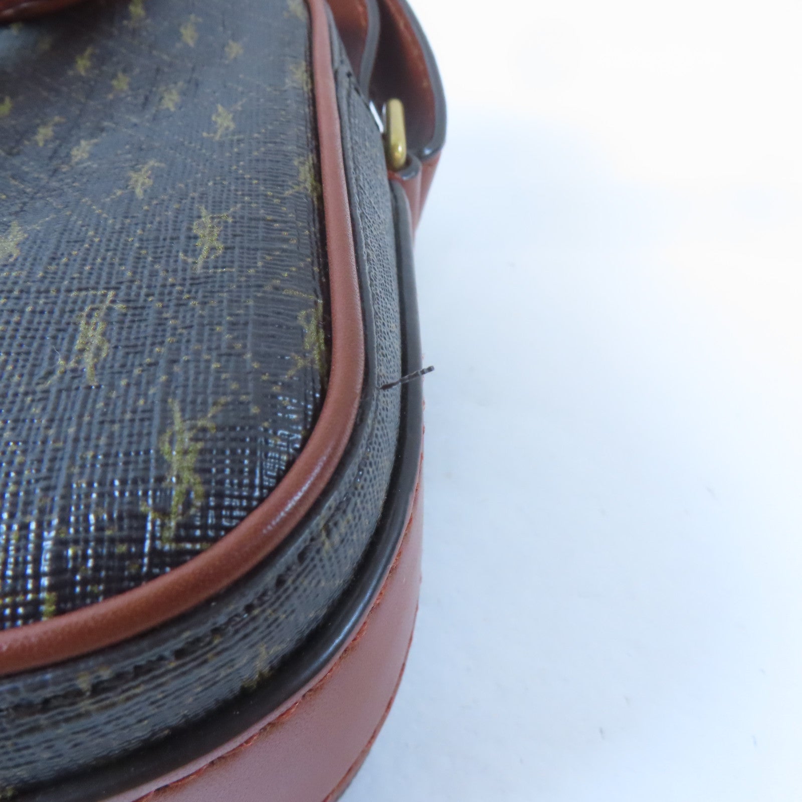 SAINT LAURENT 塗層帆布Camera Bag金扣肩背袋啡色