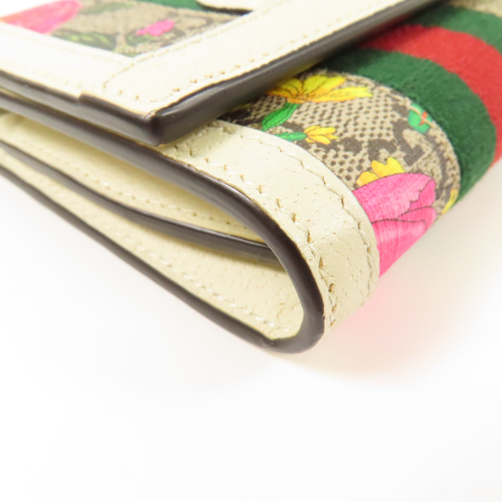 GUCCI GG GHW Wallet Bi-Fold Wallet PVC Coated Canvas 598662 White/Multicolor