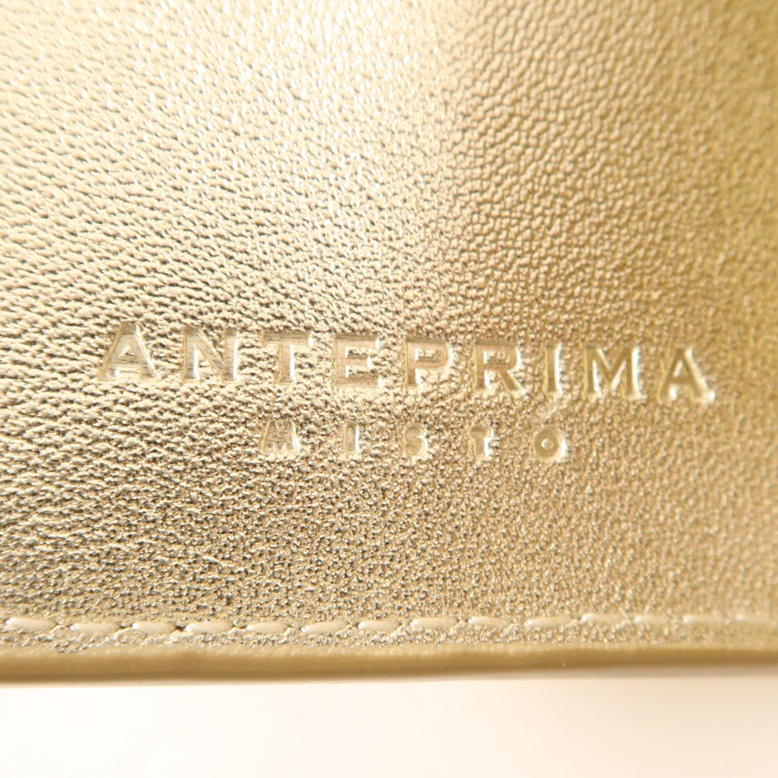 ANTEPRIMA GHW 2 Way Phone Holder Bag Calfskin Leather Gold