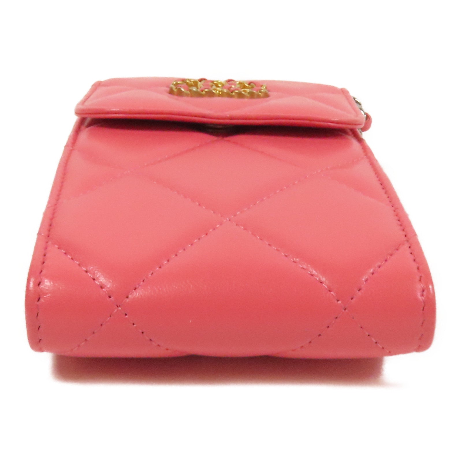 CHANEL 牛皮皮革Chain Shoulder金扣鏈帶肩背袋