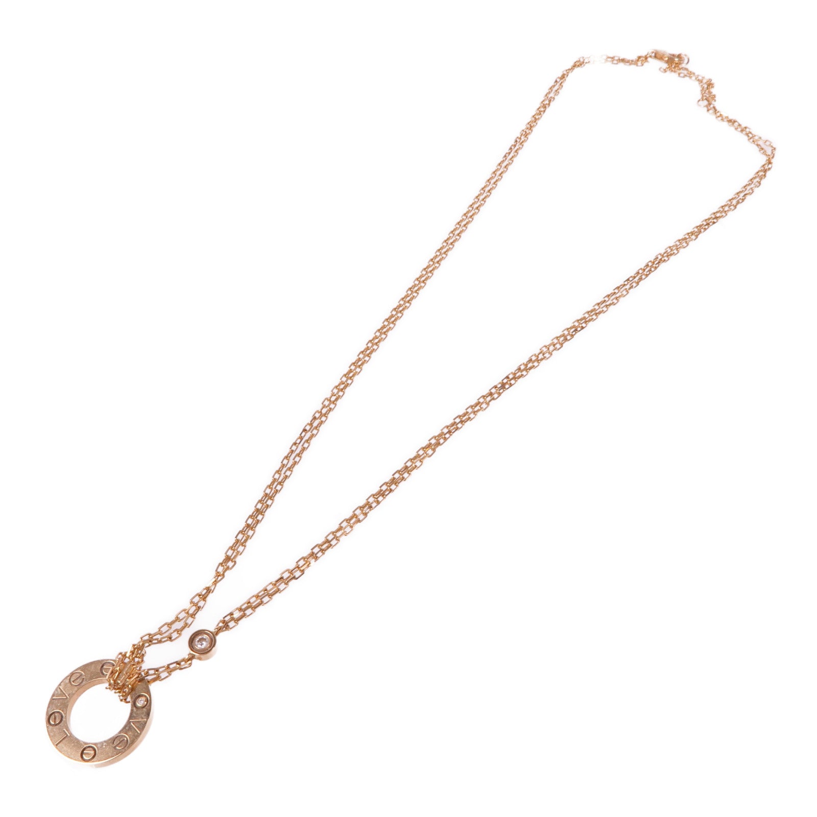 CARTIER 18K玫瑰金Diamond Necklace鑽石項鍊