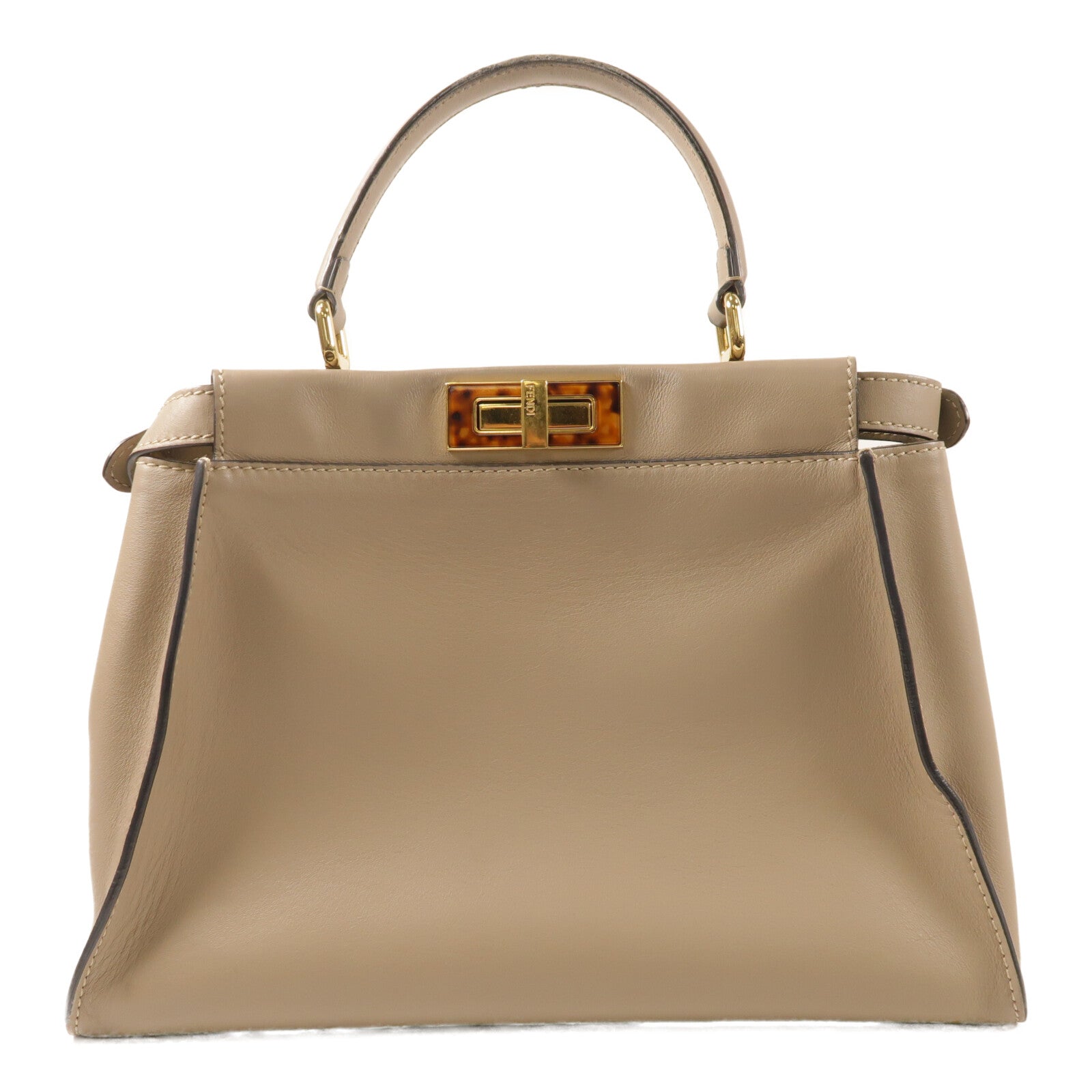 FENDI 牛皮皮革Peekaboo Medium金扣手挽肩背兩用袋