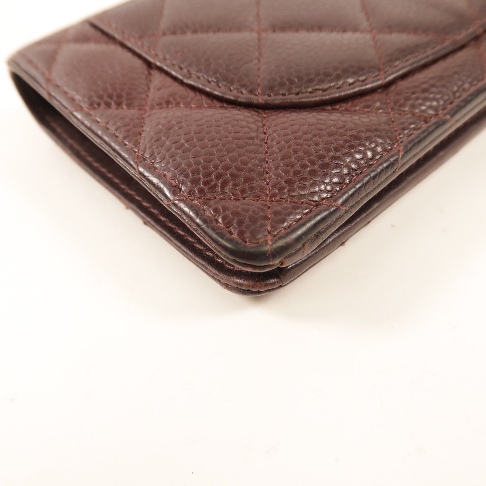 CHANEL 牛皮皮革Flap Wallet金扣長錢包