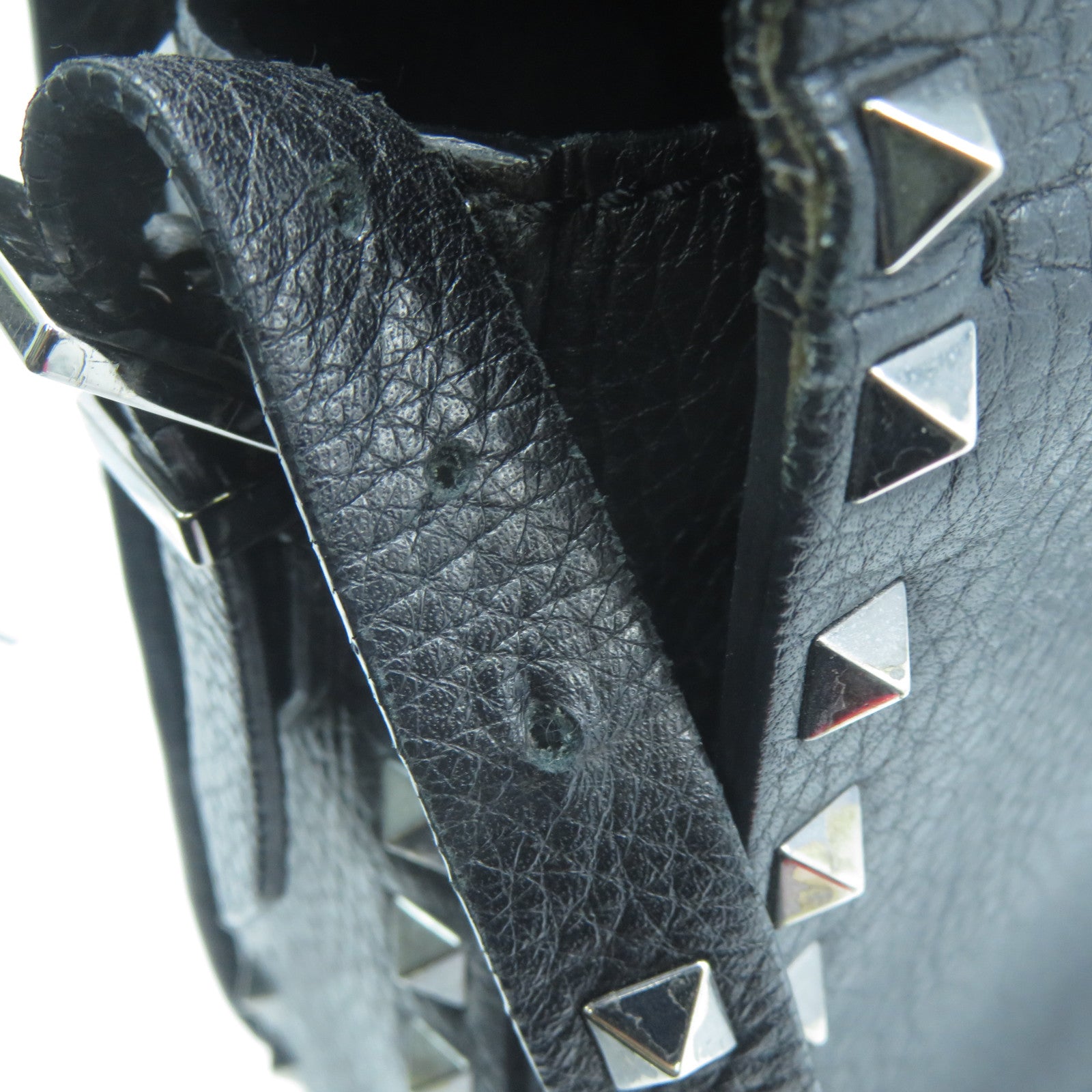 Valentino 牛皮皮革Shoulder Bag銀扣肩背包黑色