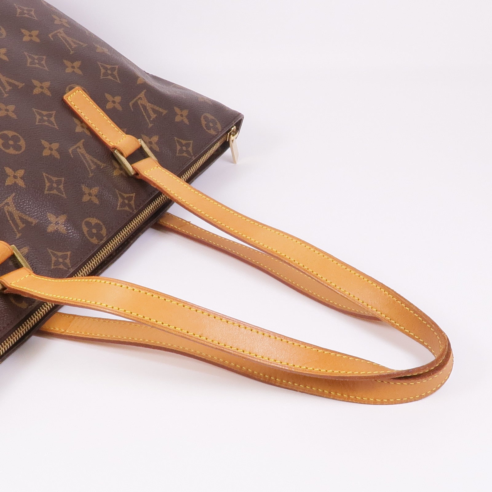 LOUIS VUITTON Monogram Cabas Mezzo金扣肩背袋/手挽袋棕色