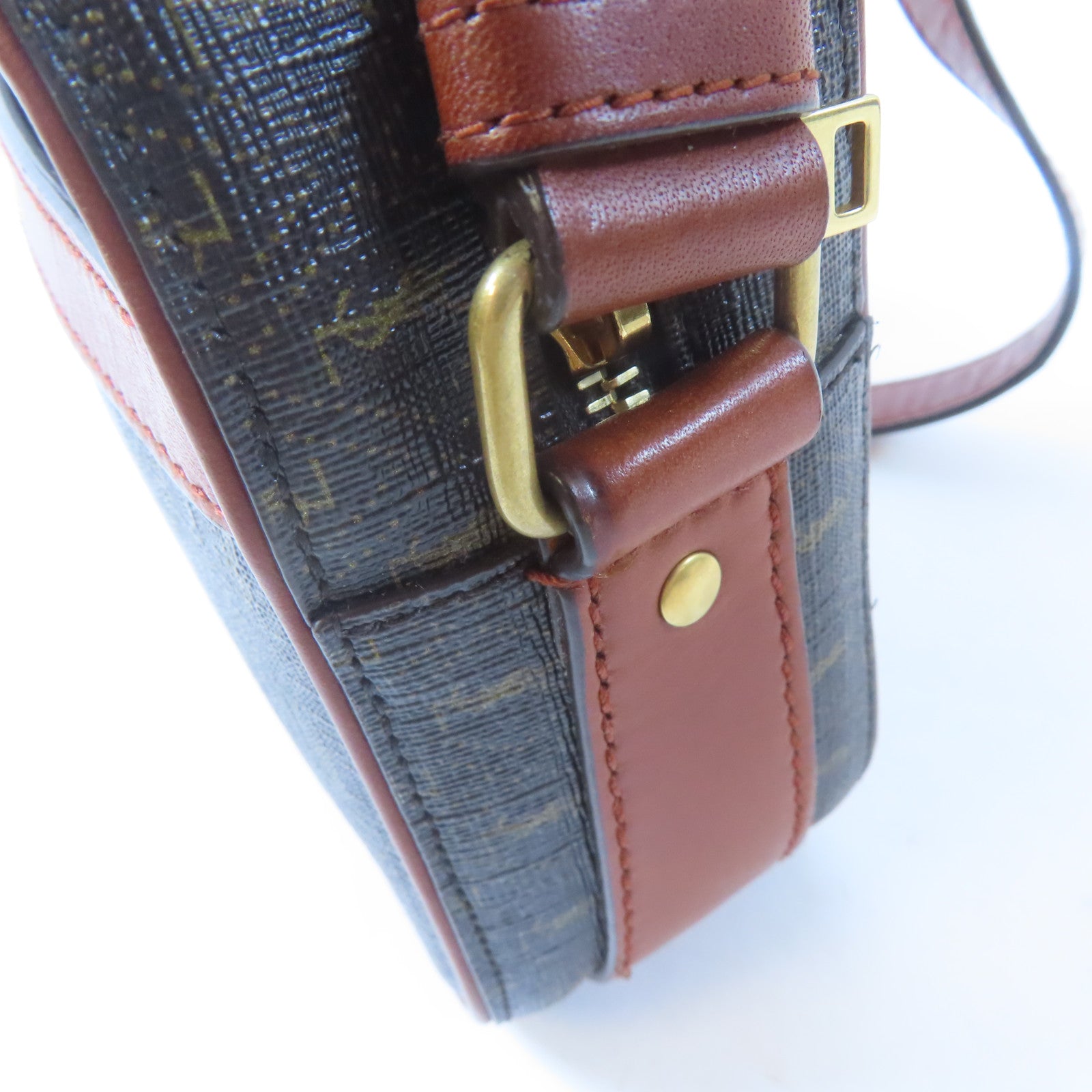 SAINT LAURENT 塗層帆布Camera Bag金扣肩背袋啡色